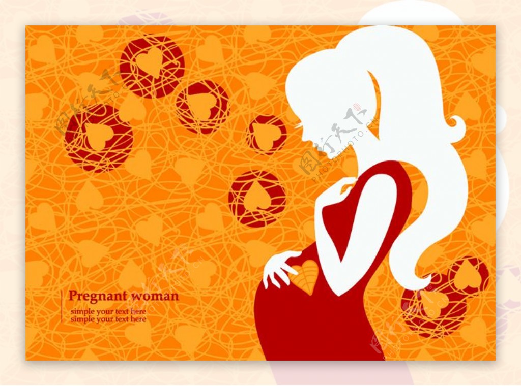 孕妇人物插画矢量设计