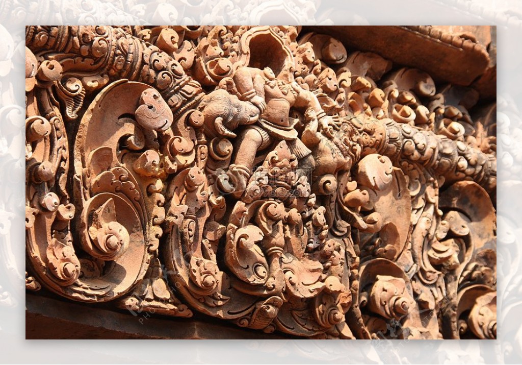 吴哥窟庙柬埔寨王宫寺复杂Stonemasonry亚洲