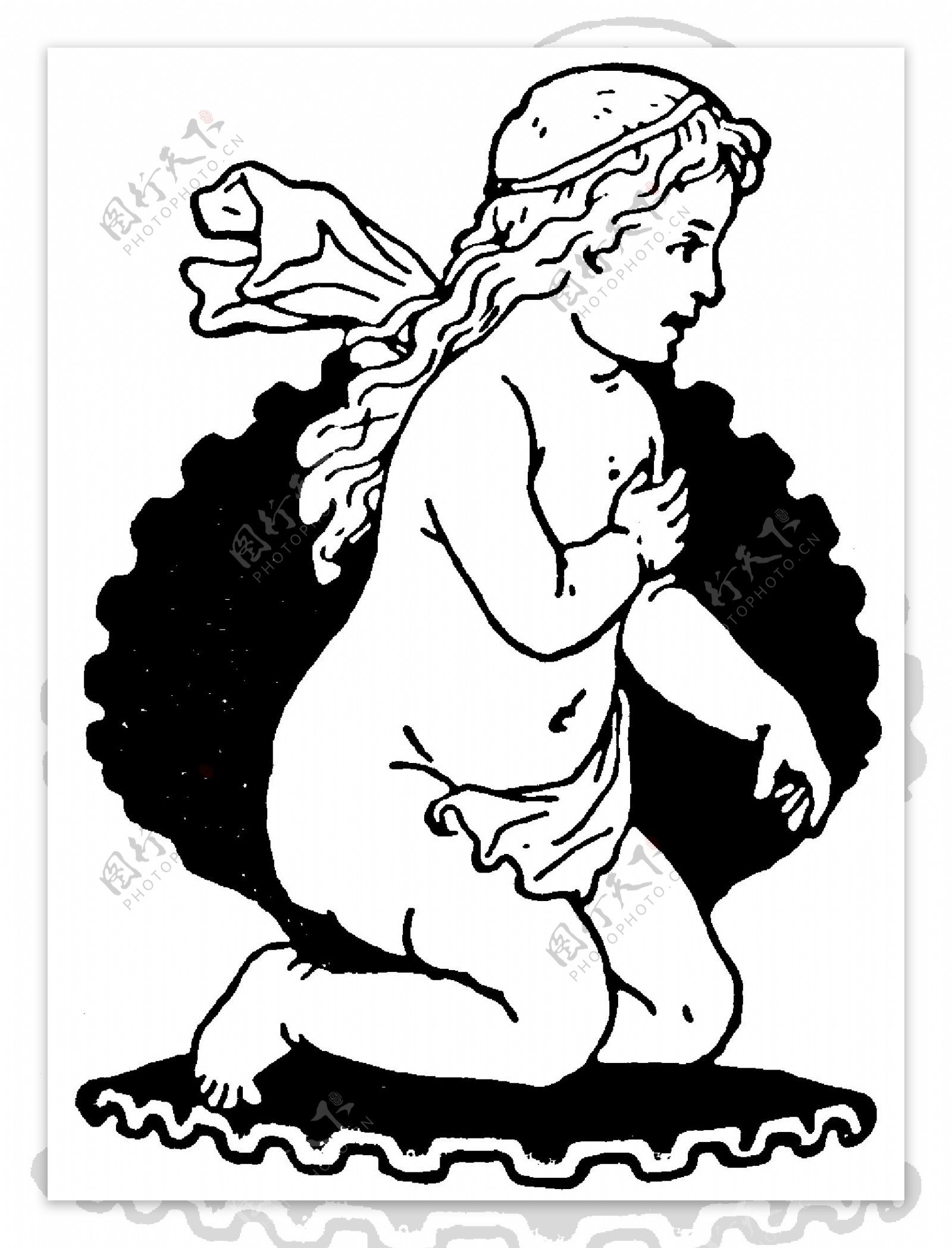 天使宗教神话古典纹饰欧式图案0419