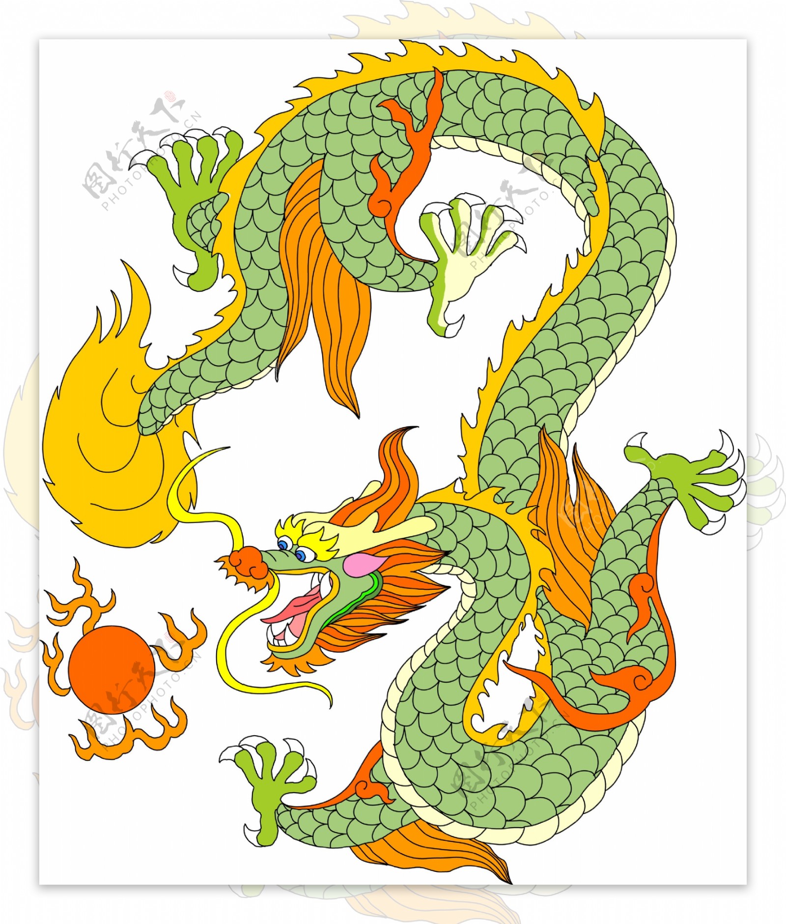 龙纹吉祥图案中国传统图案0075