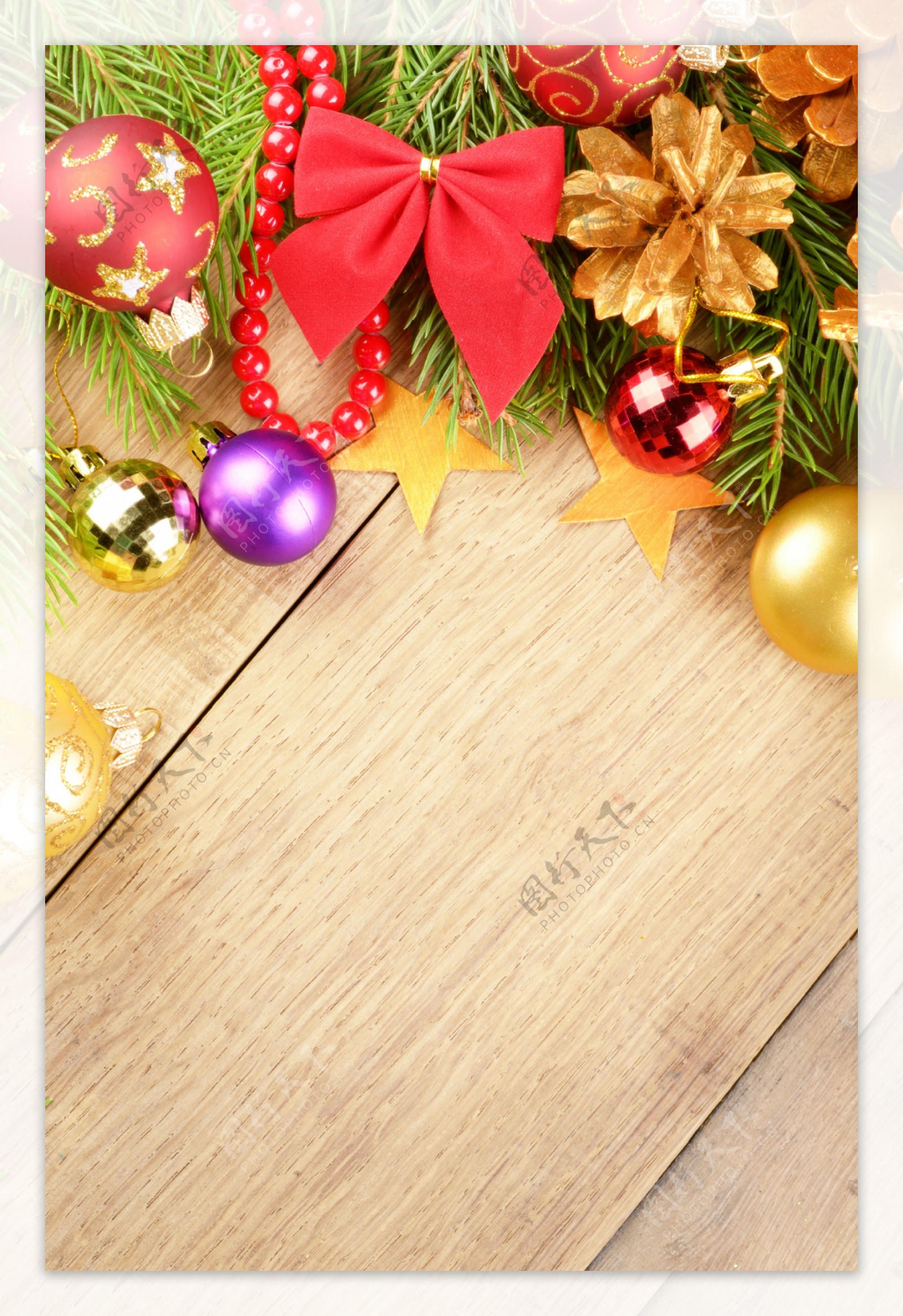 圣诞节木板背景图片