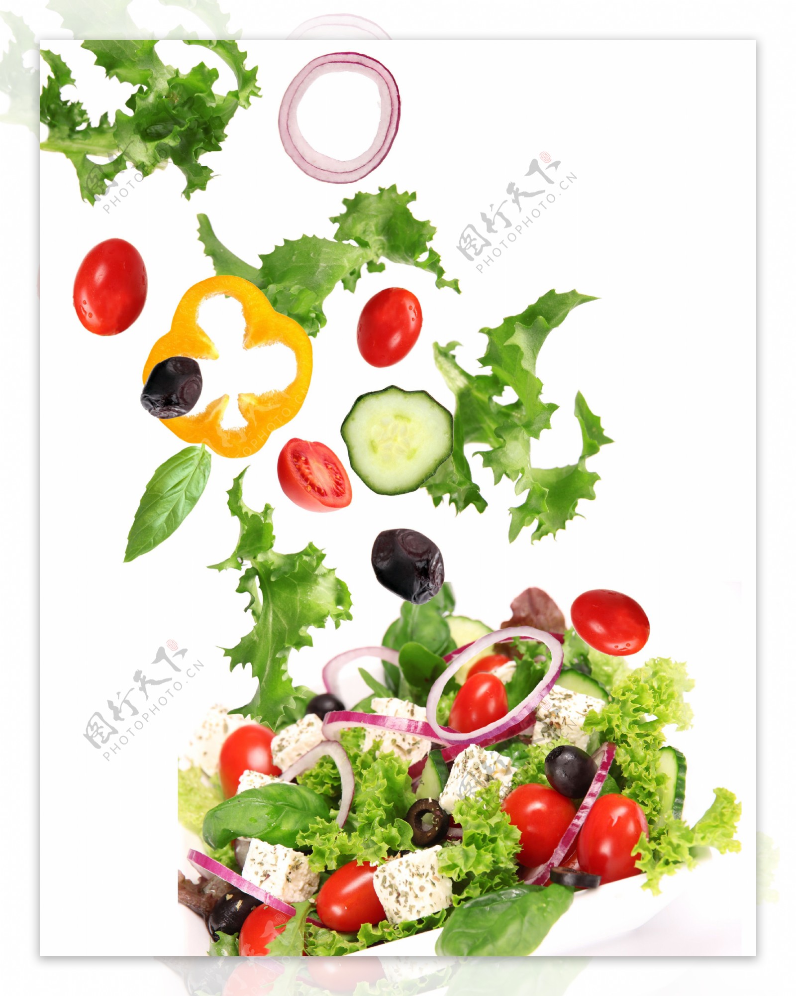 蔬菜和水果沙拉图片