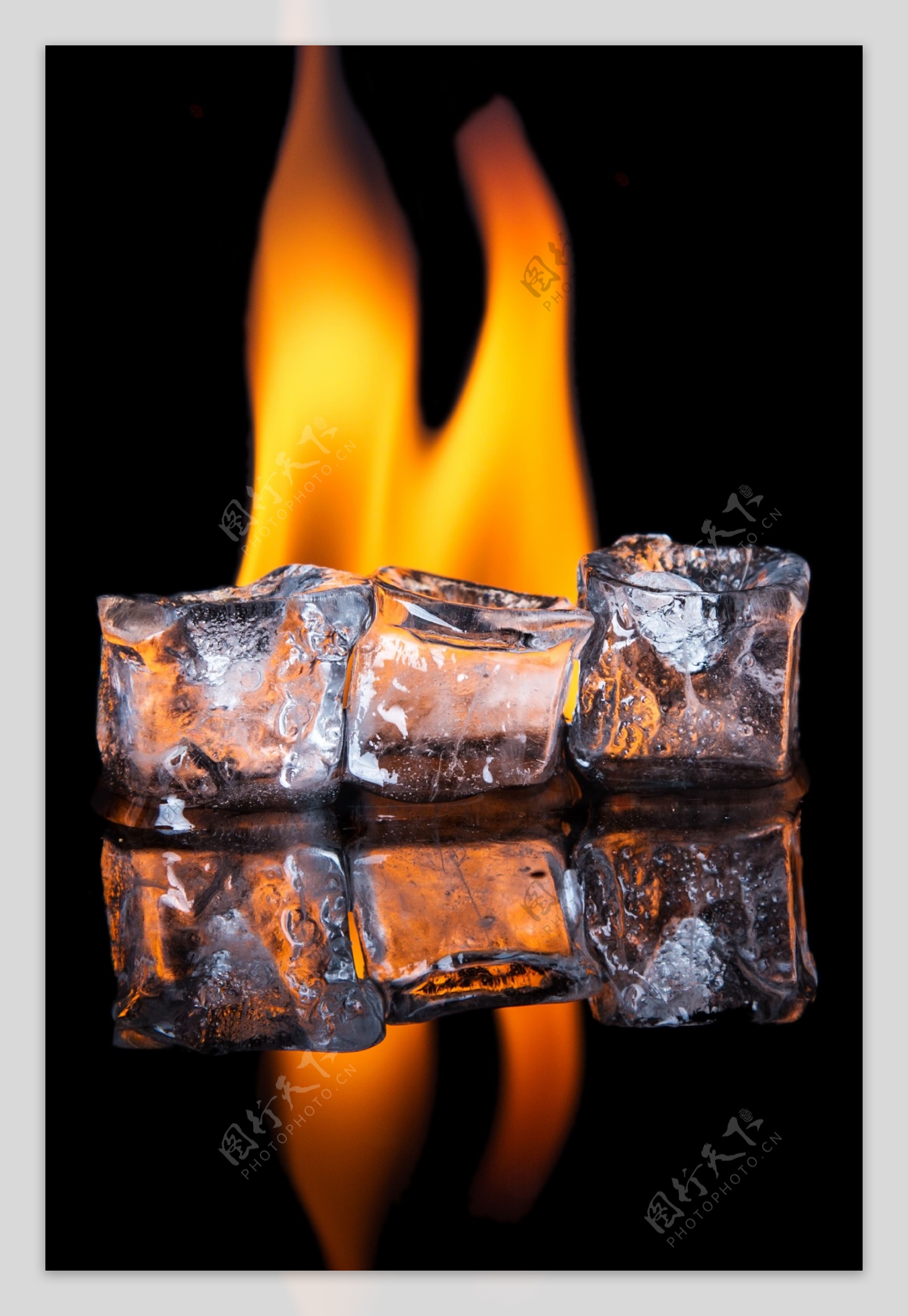 火焰与冰块图片