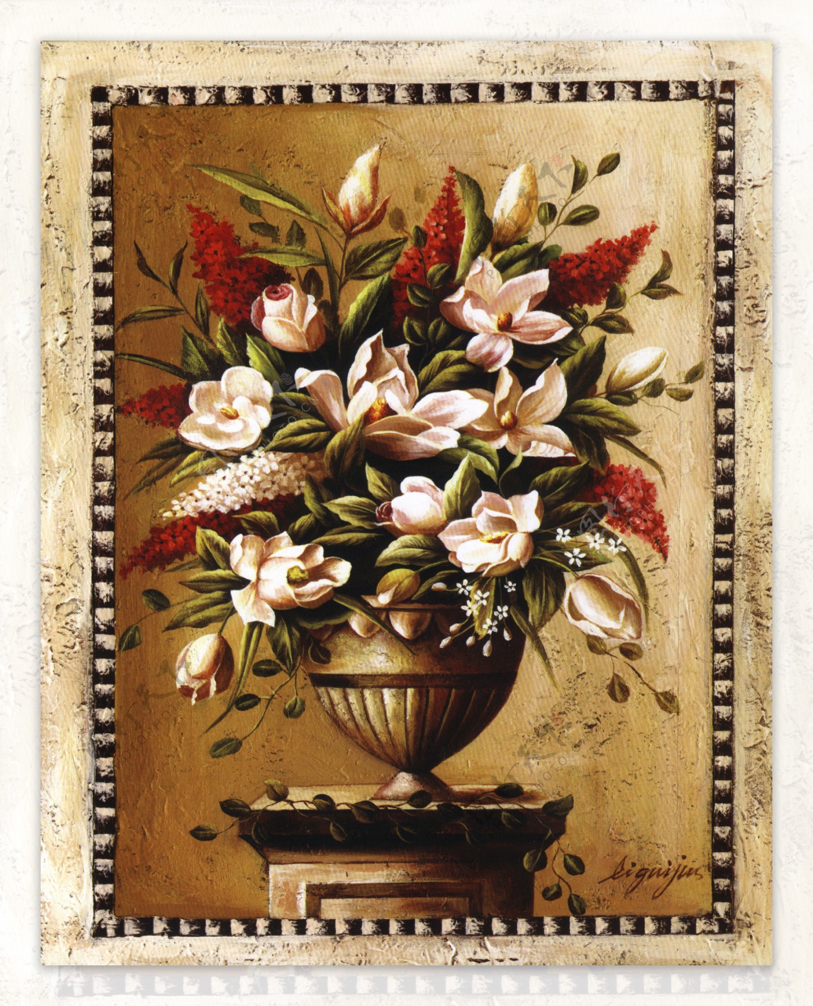 花卉花盆油画图片