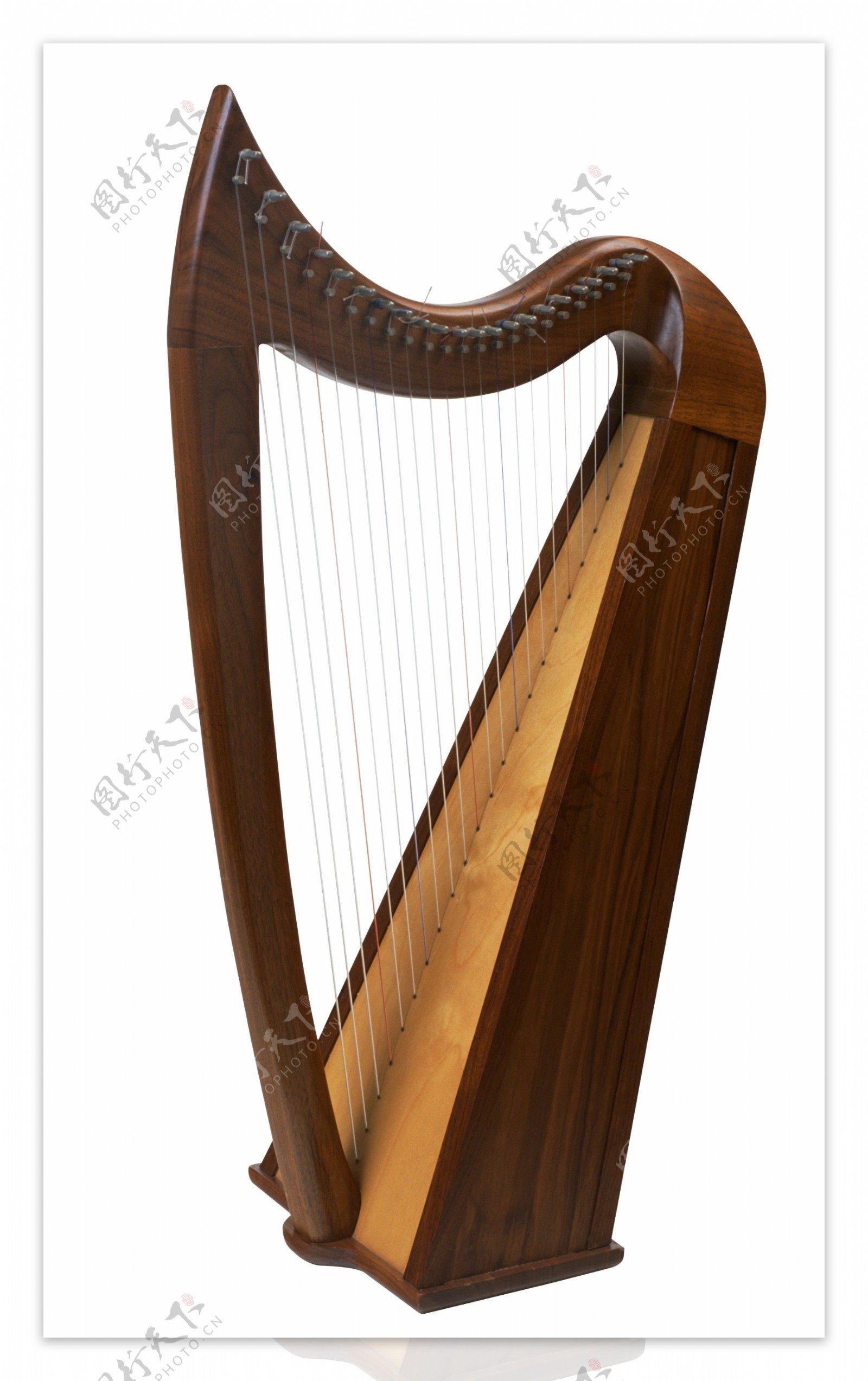 木质竖琴乐器图片