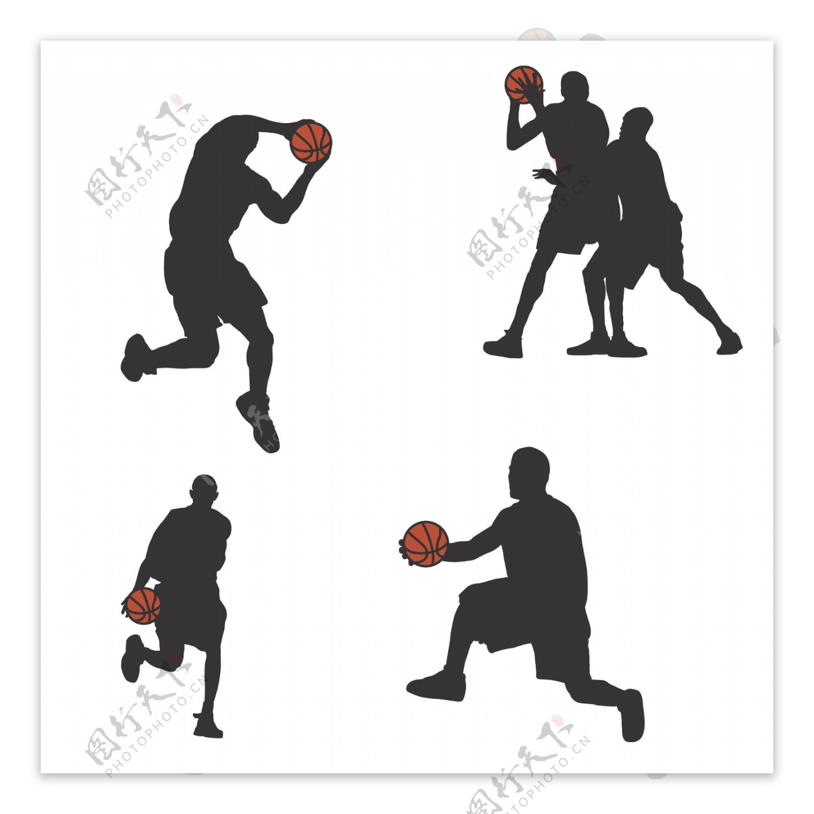 篮球运动员的剪影图标