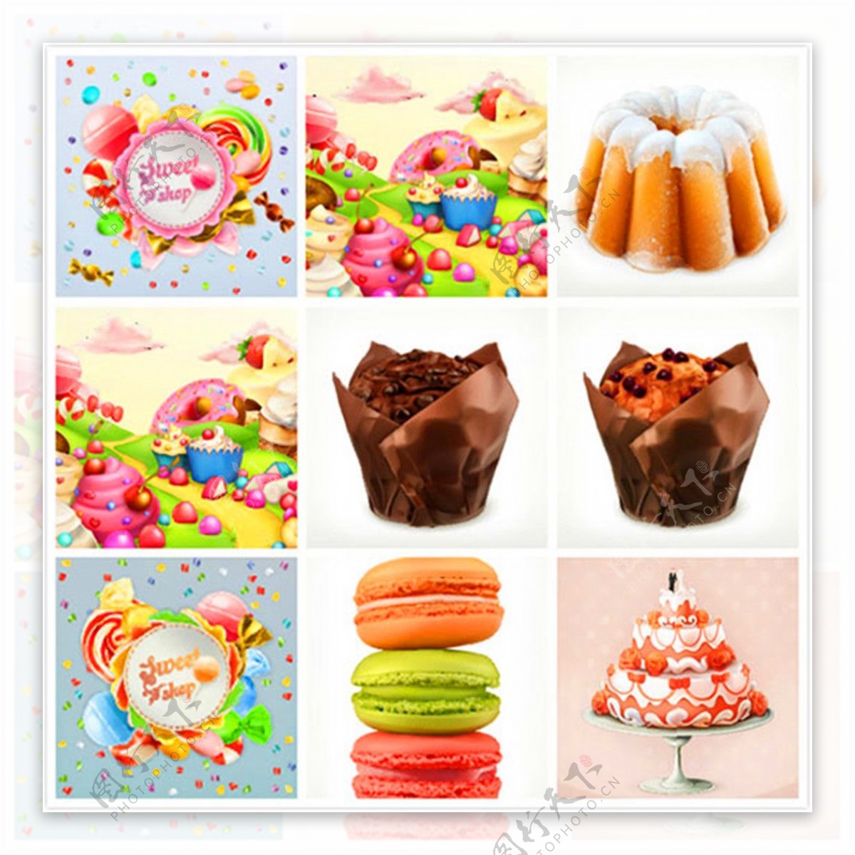 甜品食物主题矢量图片