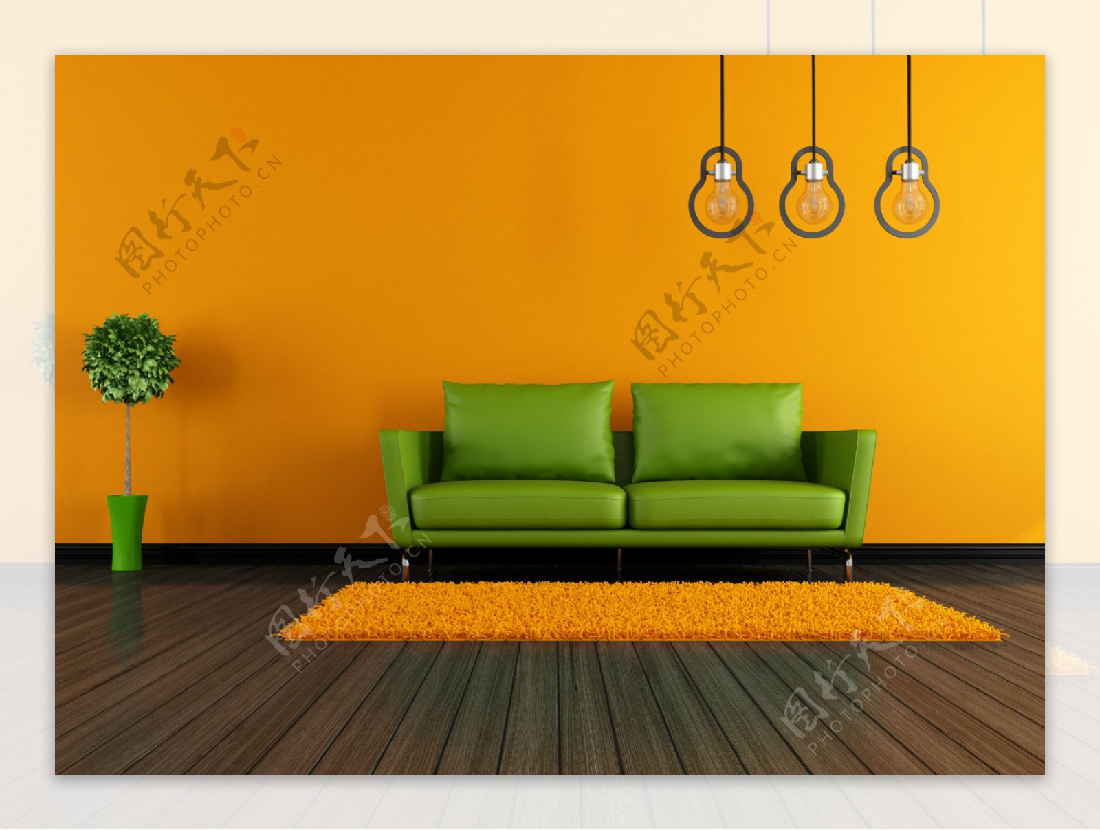 橙色风格室内设计图片