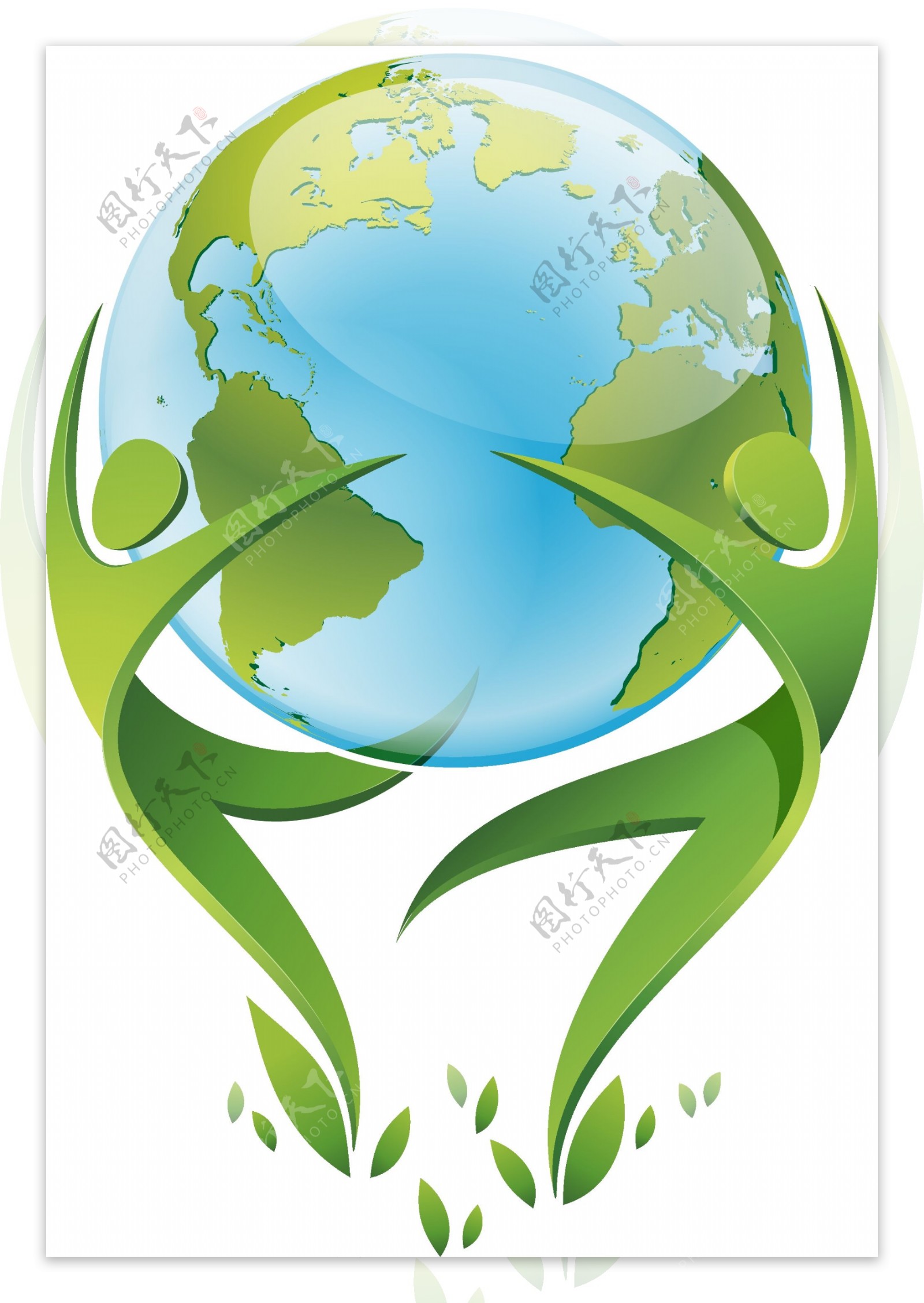 绿色舞蹈地球元素