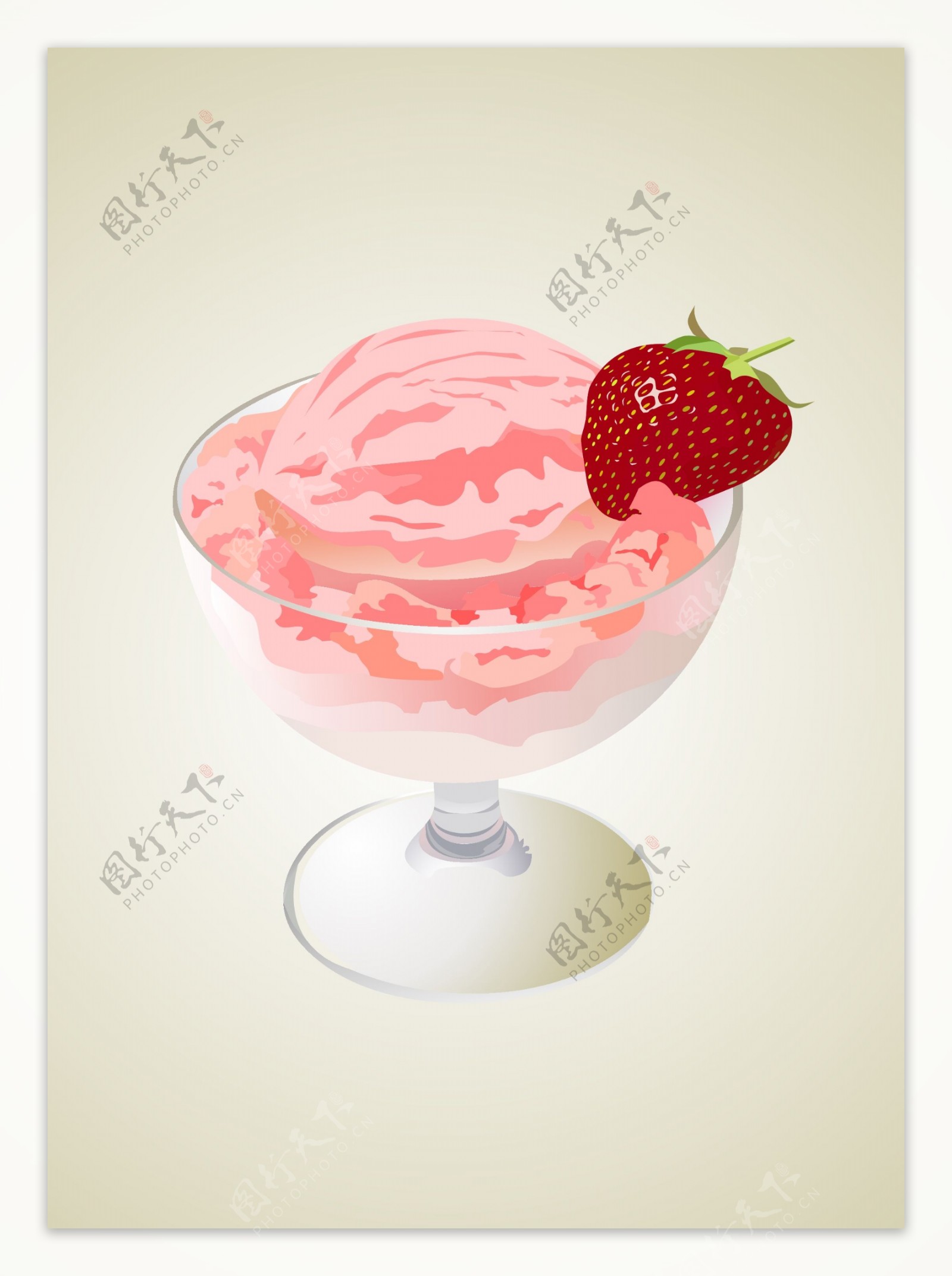 草莓冰淇淋图片素材-编号15452245-图行天下