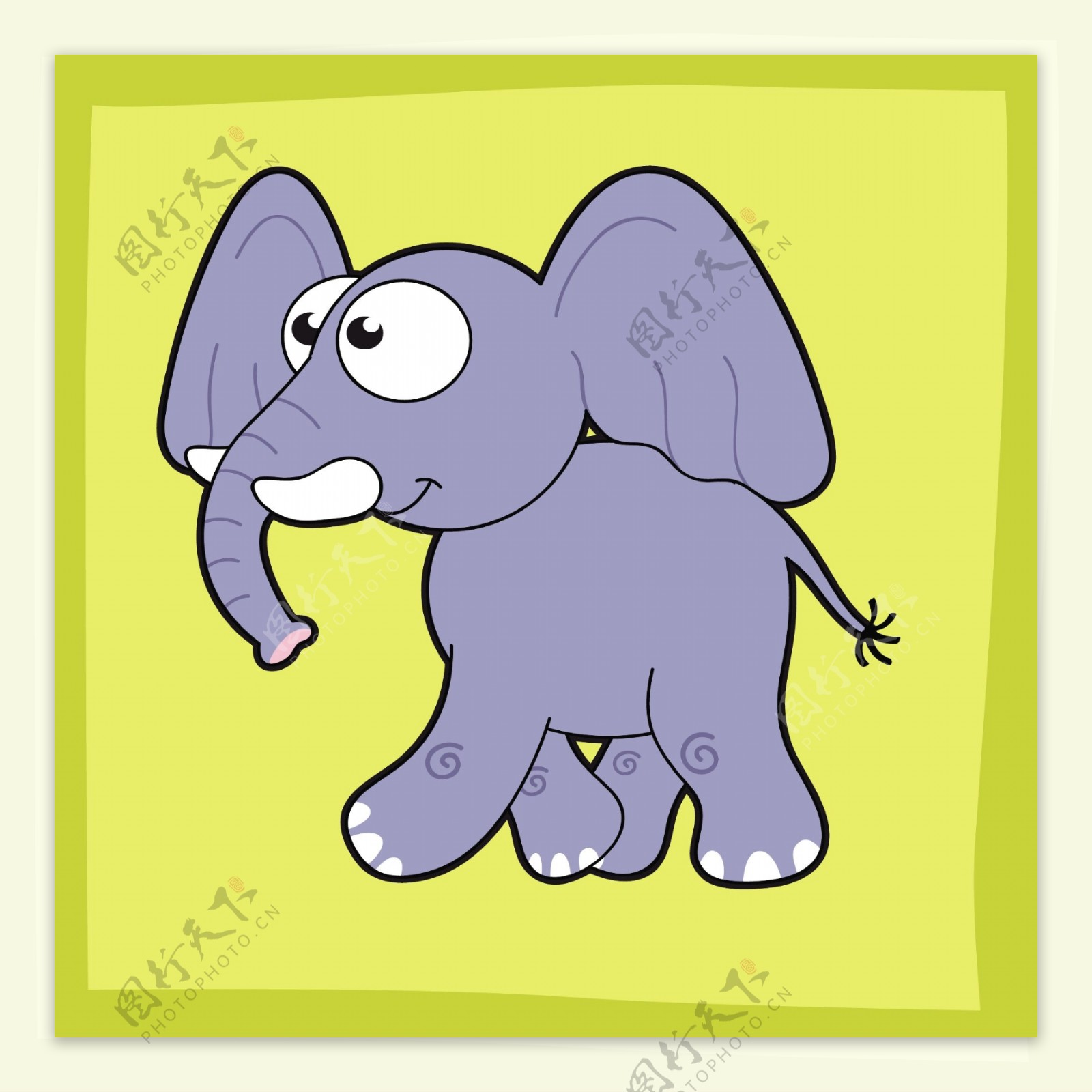矢量卡通野生动物大象EPS