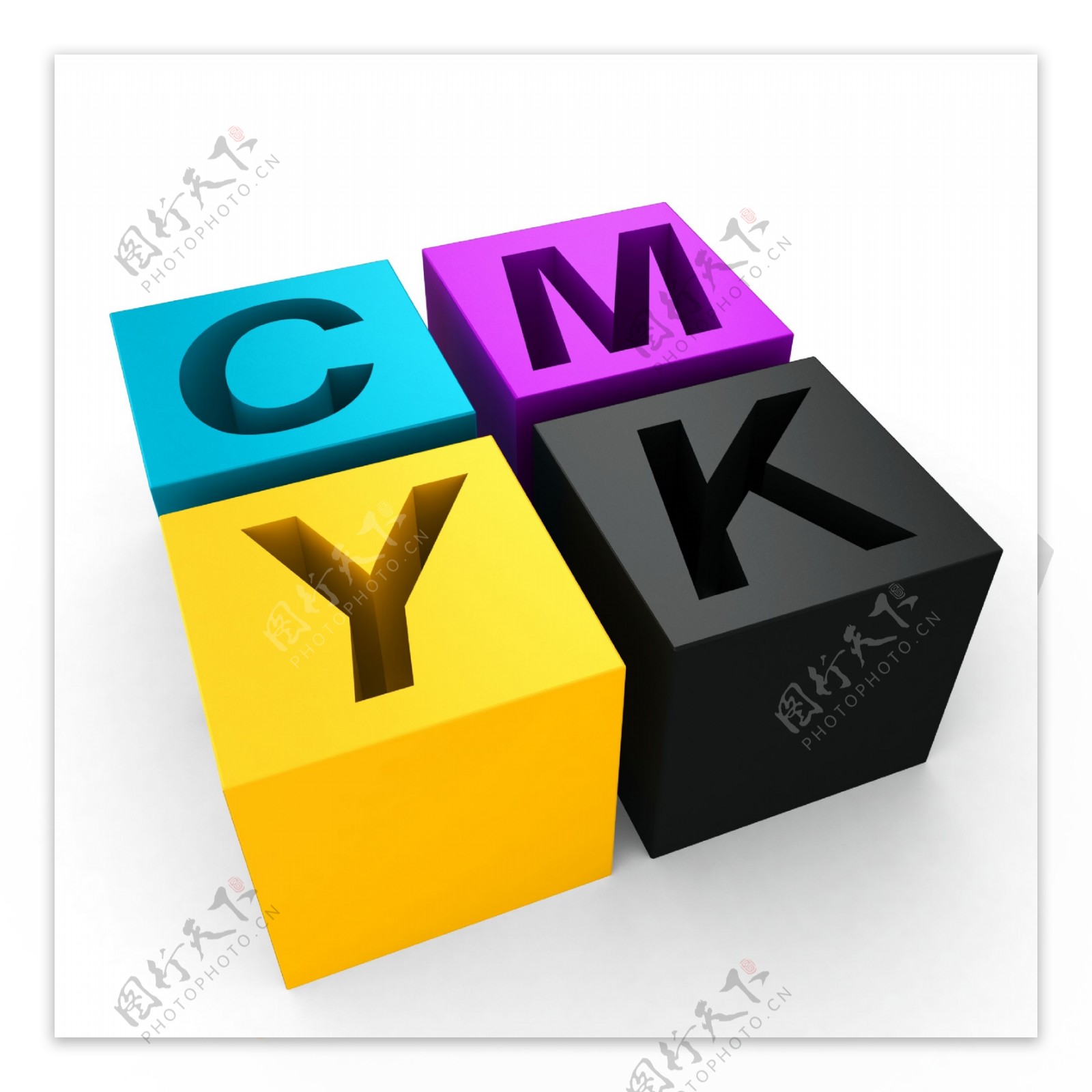 CMYK立体方块图片