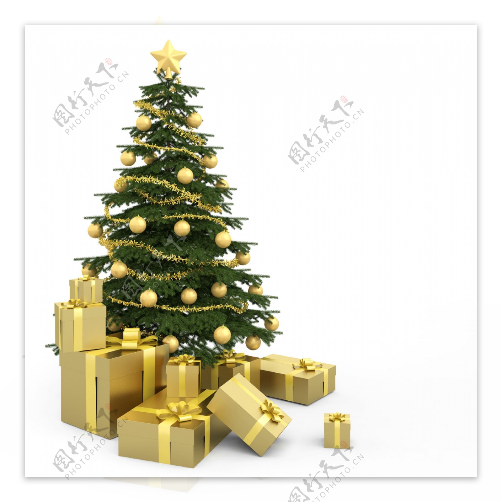 圣诞树与礼盒图片