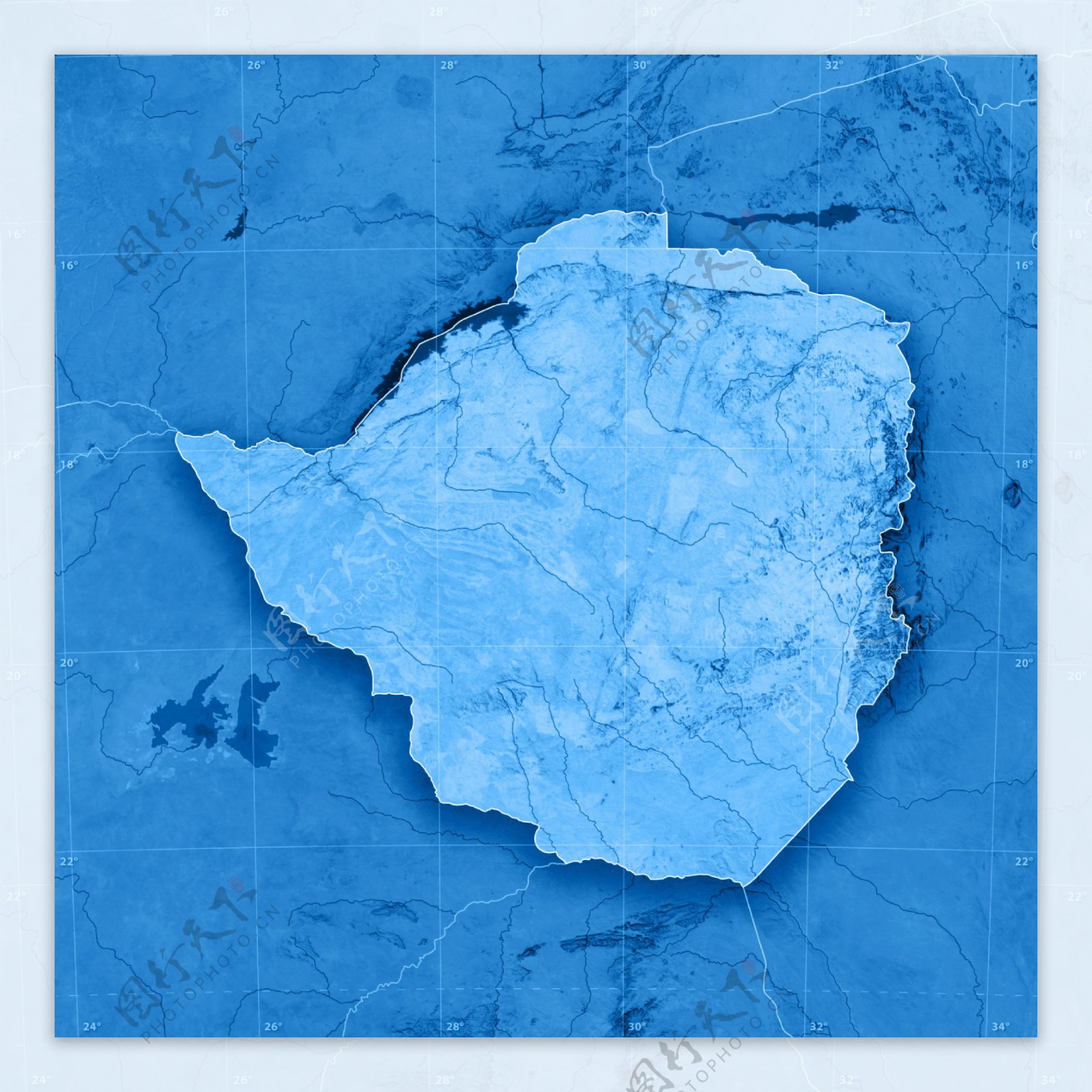 蓝色渲染地图
