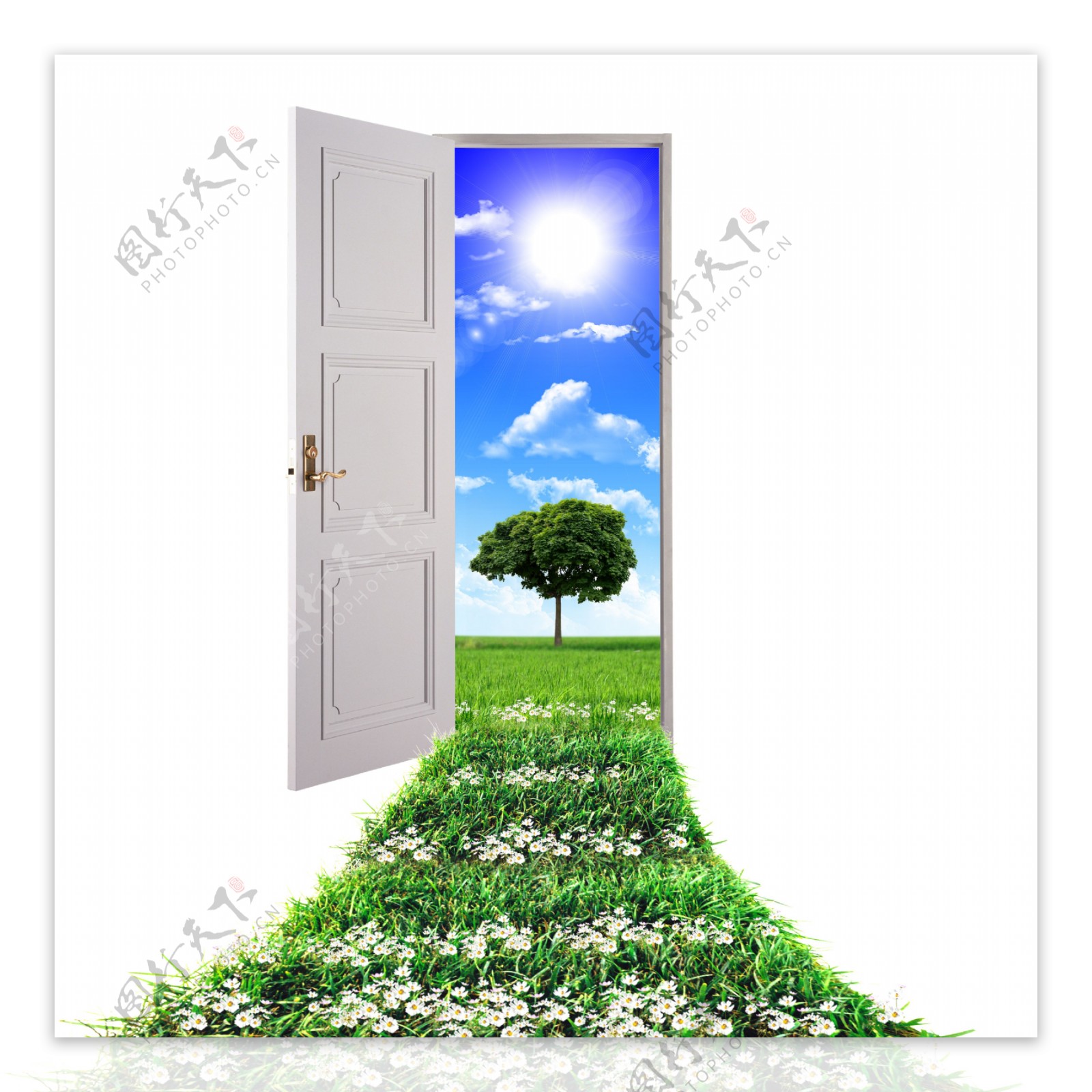 门与自然风景高清图片