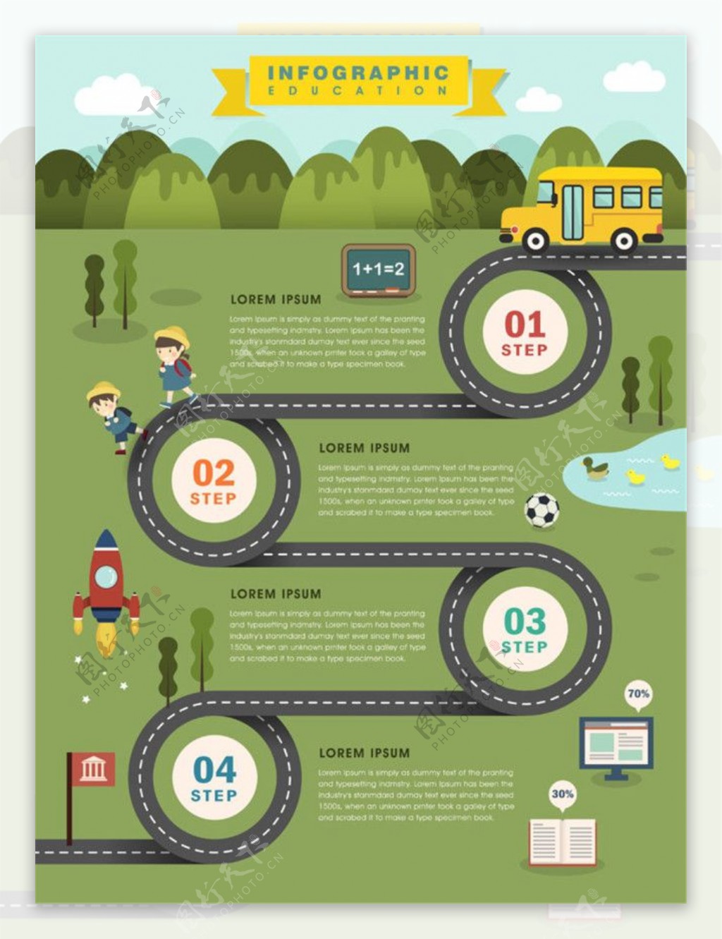 校车和学生信息图表图片