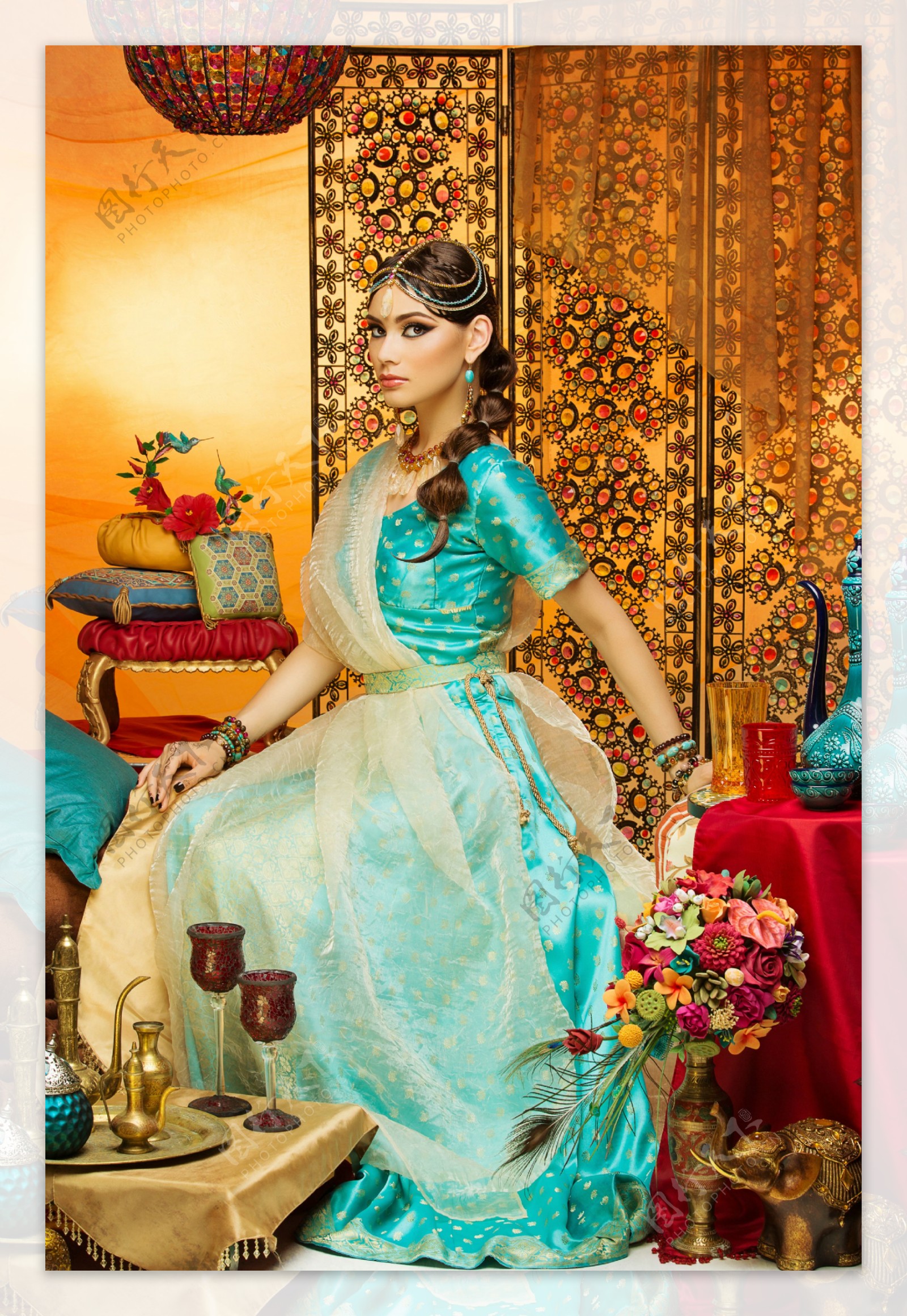 印度装扮妇女头像jpg图片免费下载_编号vjehr02k1_图精灵