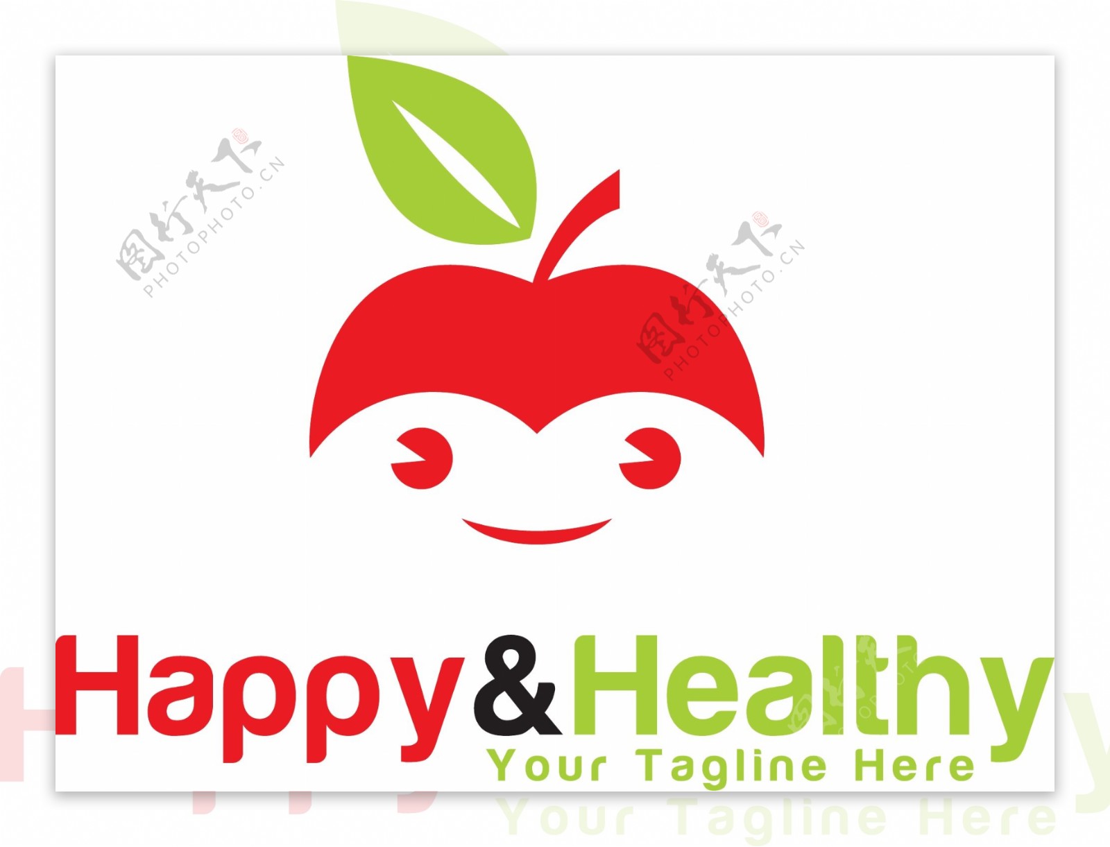 快乐健康标志模板