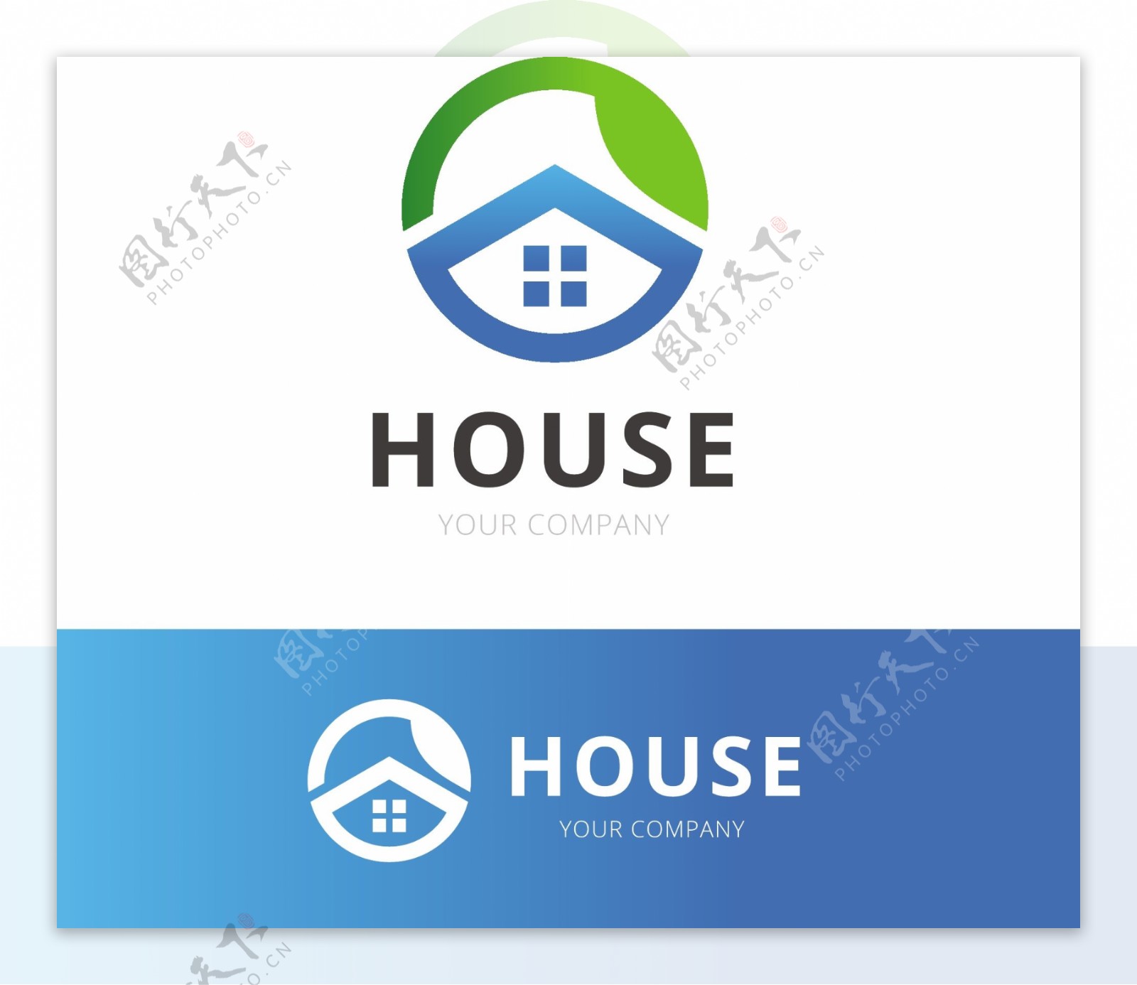一个蓝色的房子的标志