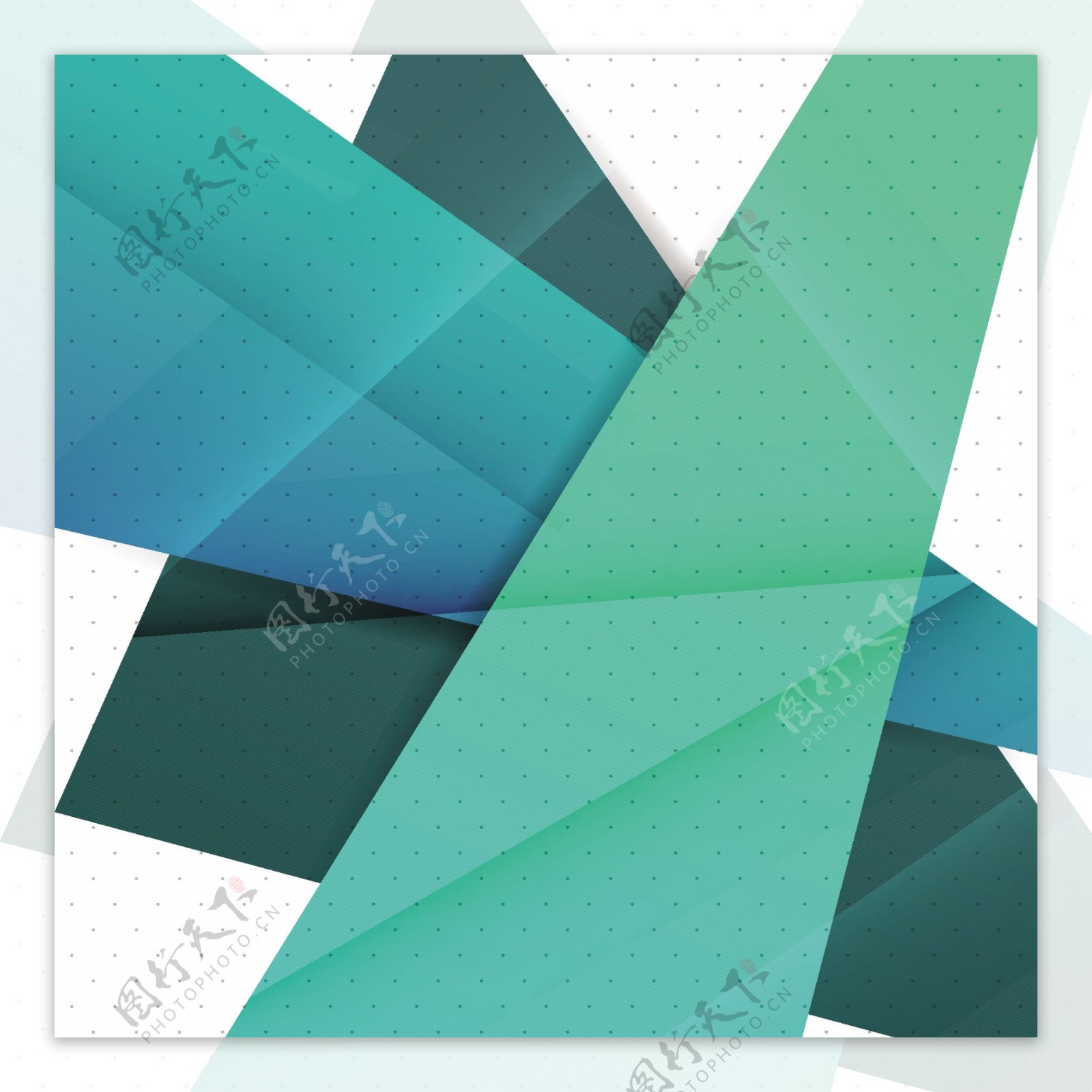 绿色和蓝色几何纸条纹装饰抽象摘要背景