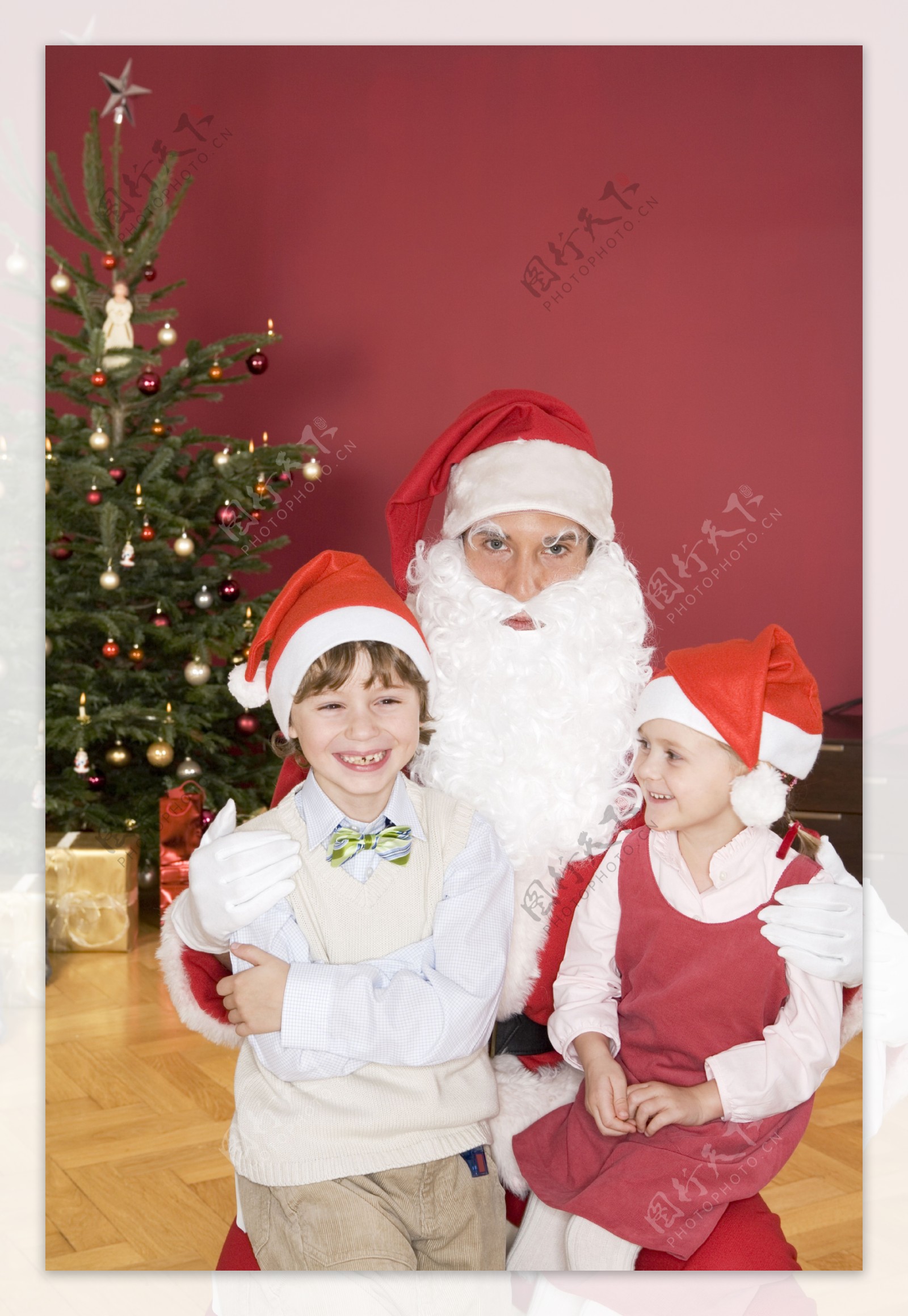 圣诞老人和孩子图片