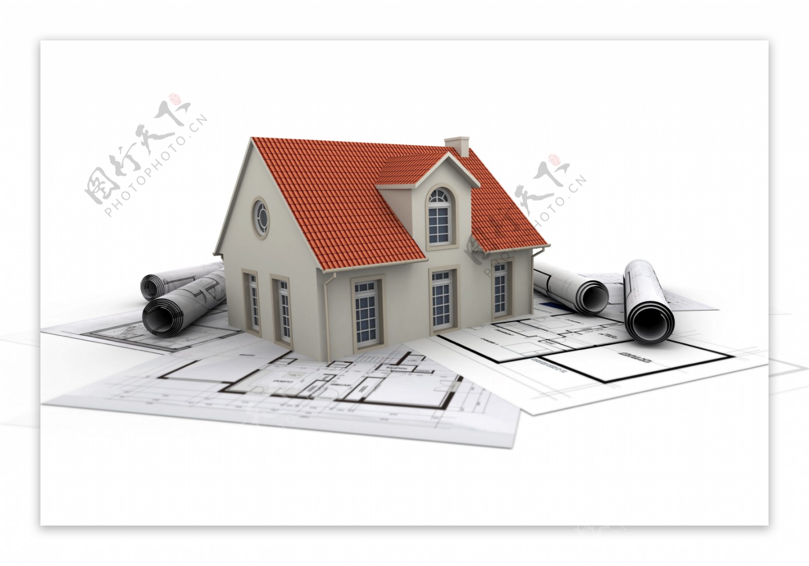 别墅模型与建筑图纸图片