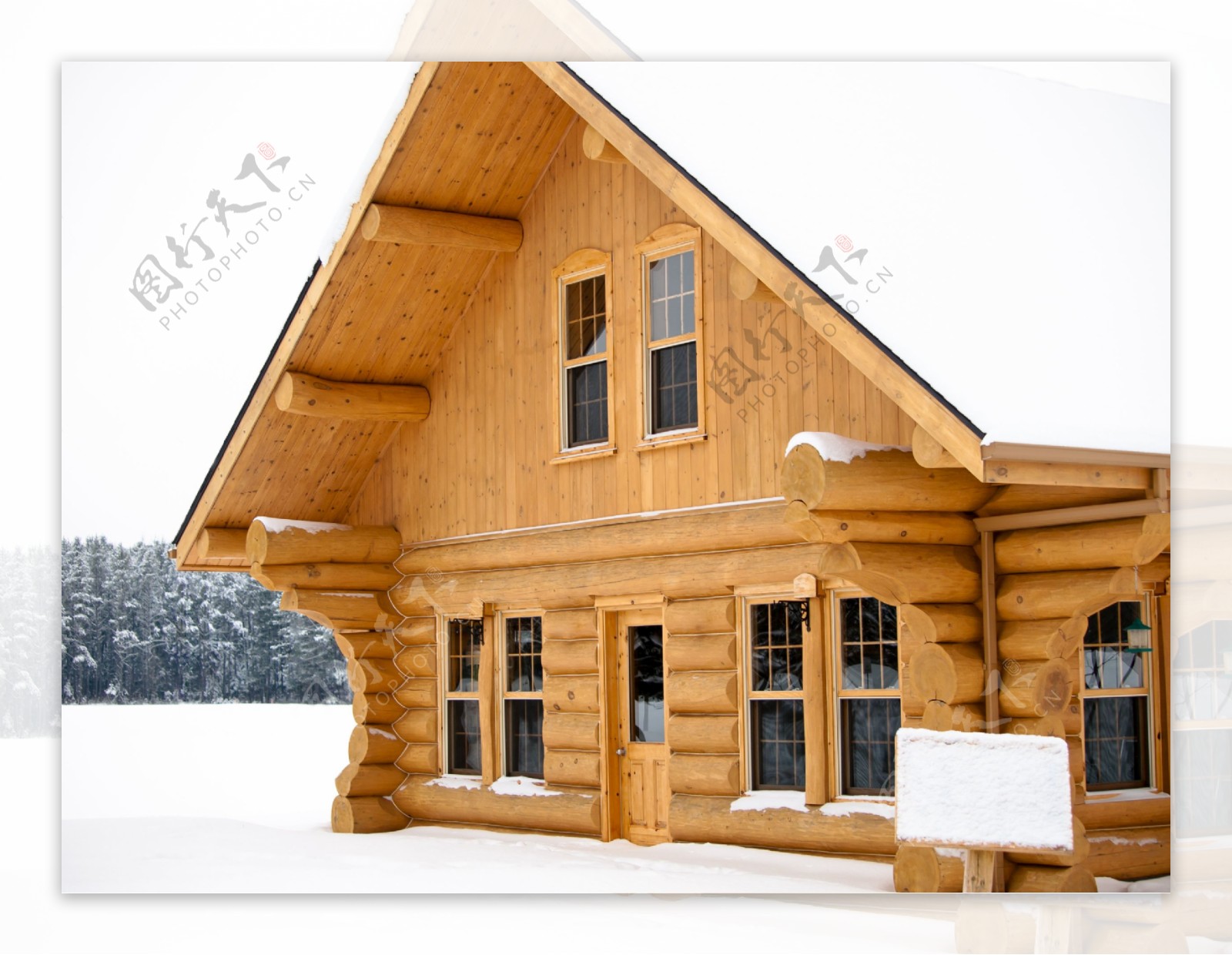 雪地木屋图片