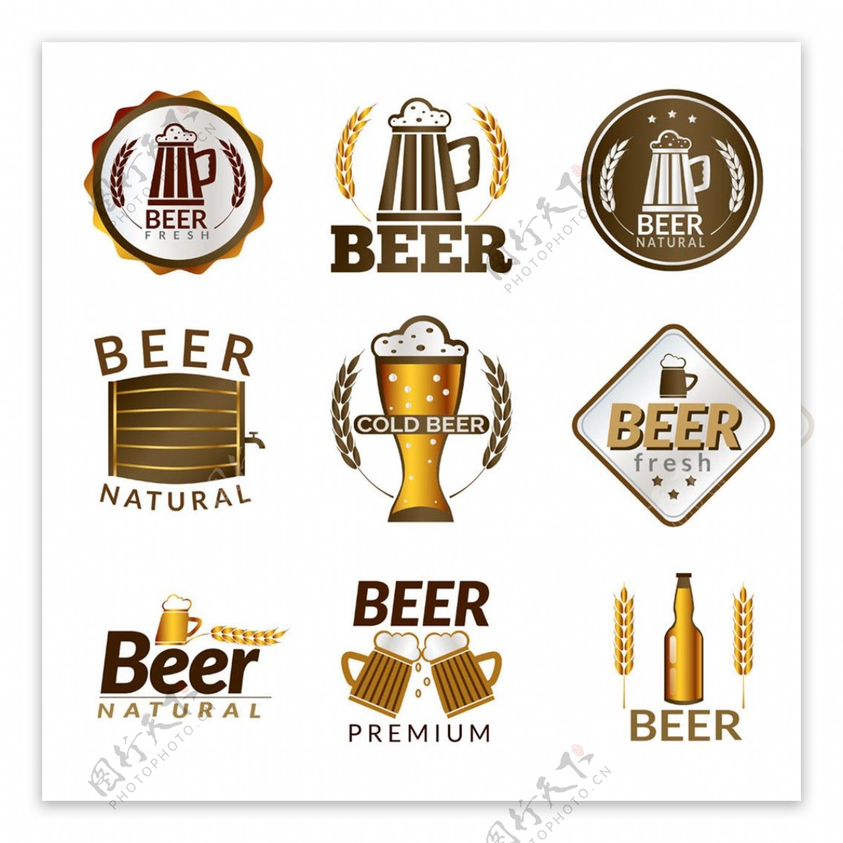 金色啤酒标签图片