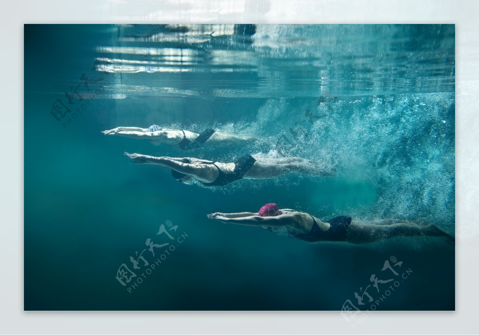 游泳比赛的女子运动员图片