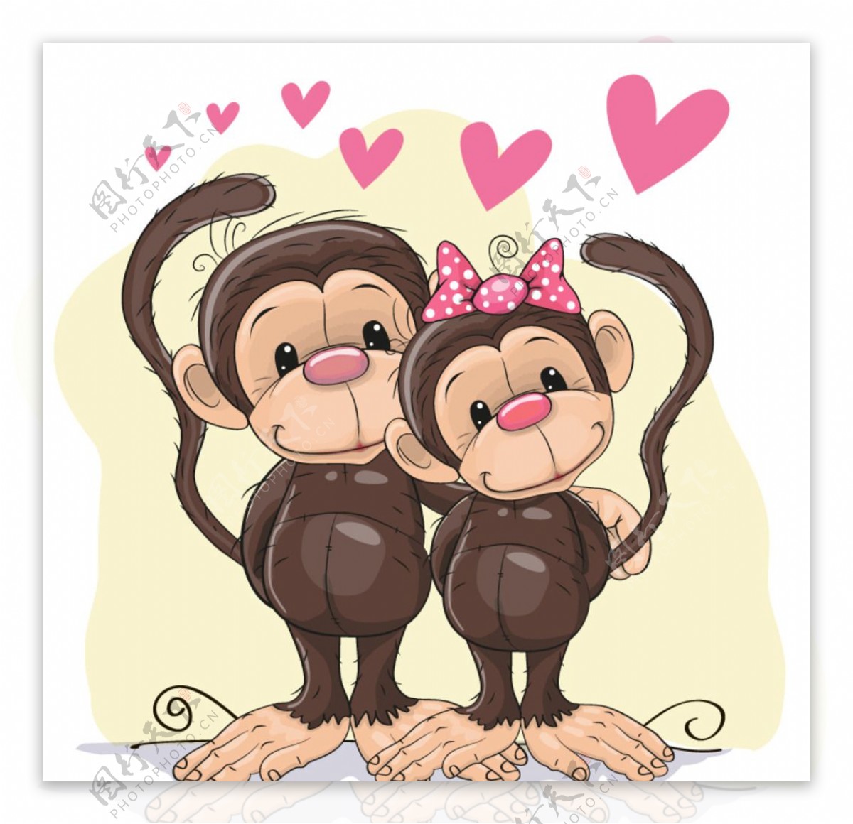手繪 十二生肖猴子 卡通 12生肖猴子, 猴子剪貼畫, 插畫用圖, 哺乳動物素材圖案，PSD和PNG圖片免費下載