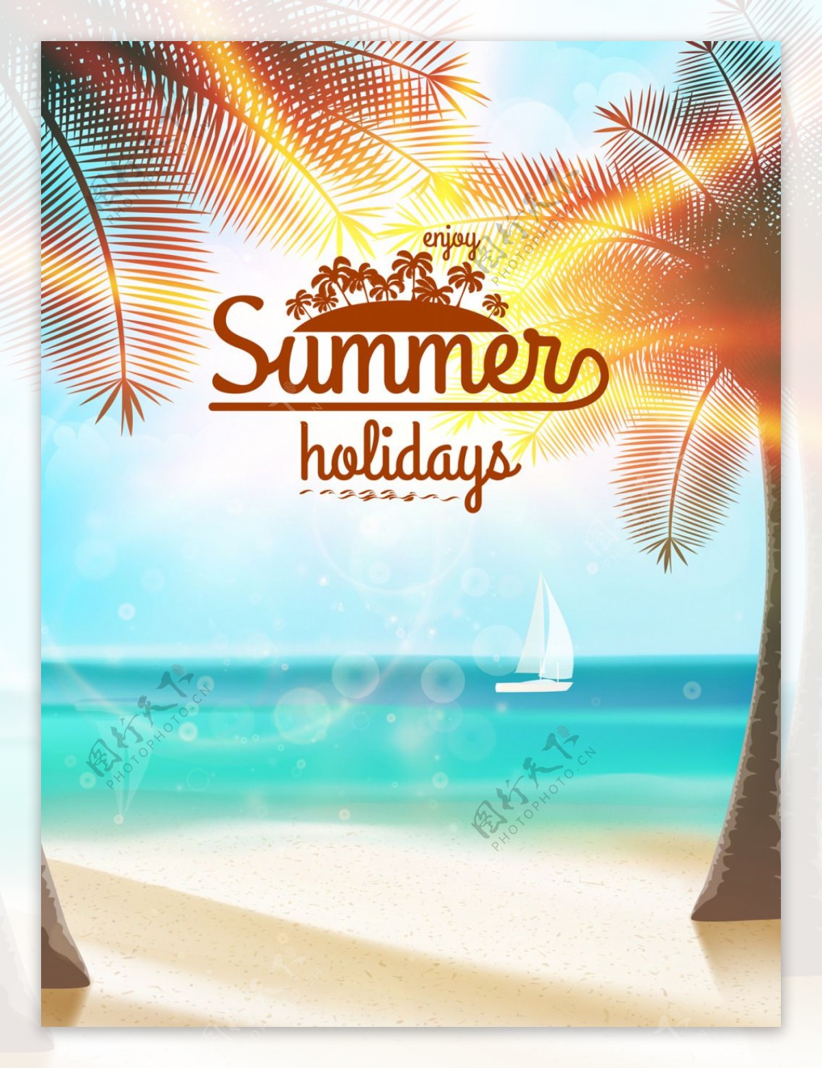 夏日沙滩海报