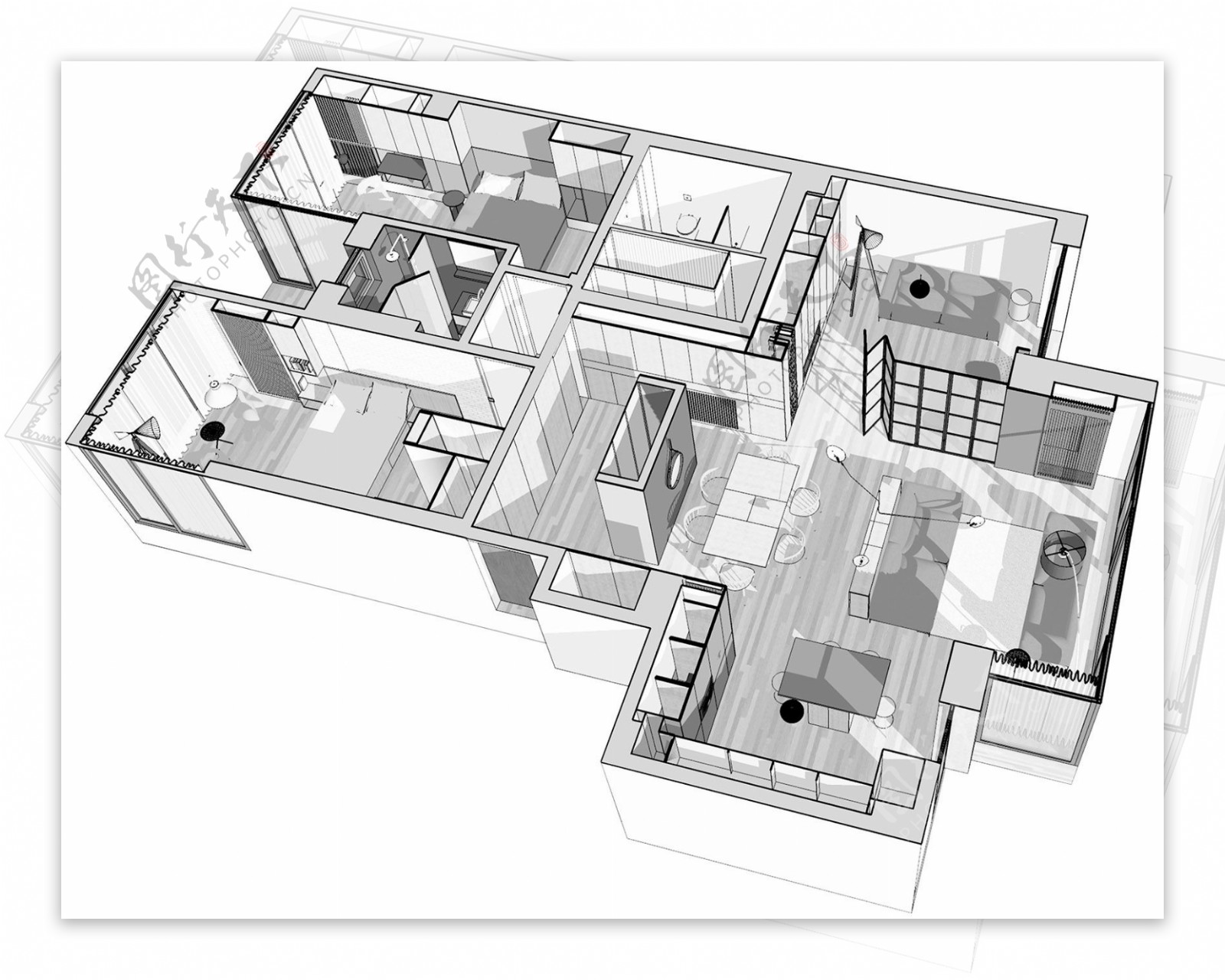 3D立体家装效果图