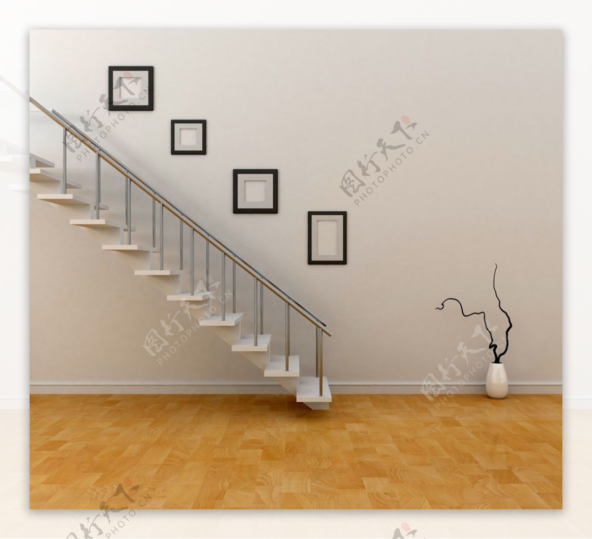 装饰画与楼梯图片