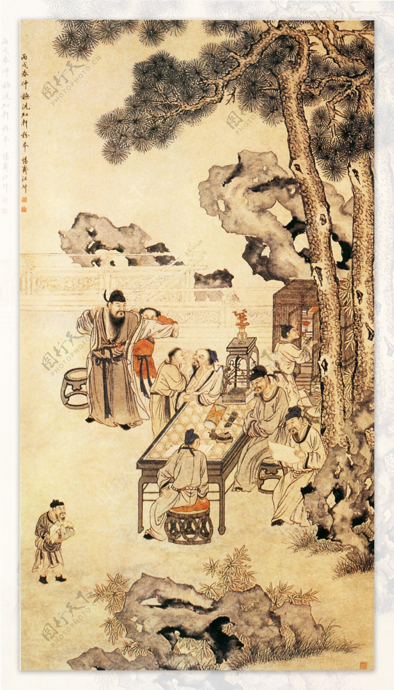 五老图人物画中国古画0461