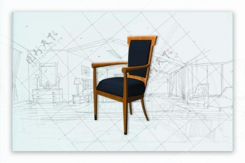 国际主义家具椅子0383D模型