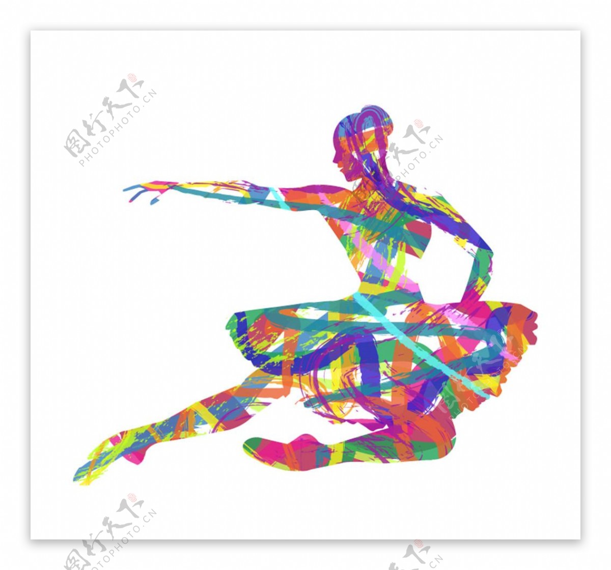 抽象芭蕾舞女郎矢量图