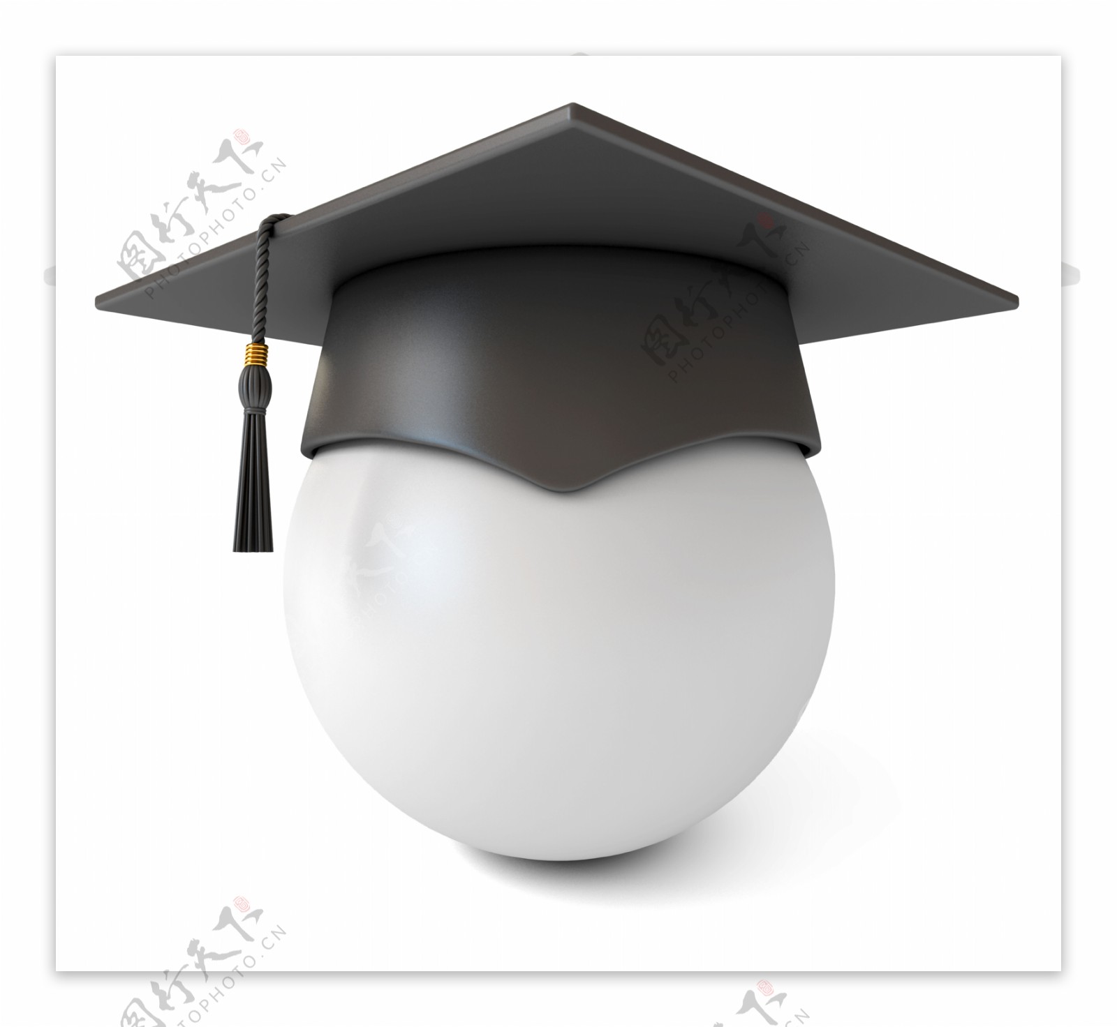 白球上的毕业帽图片
