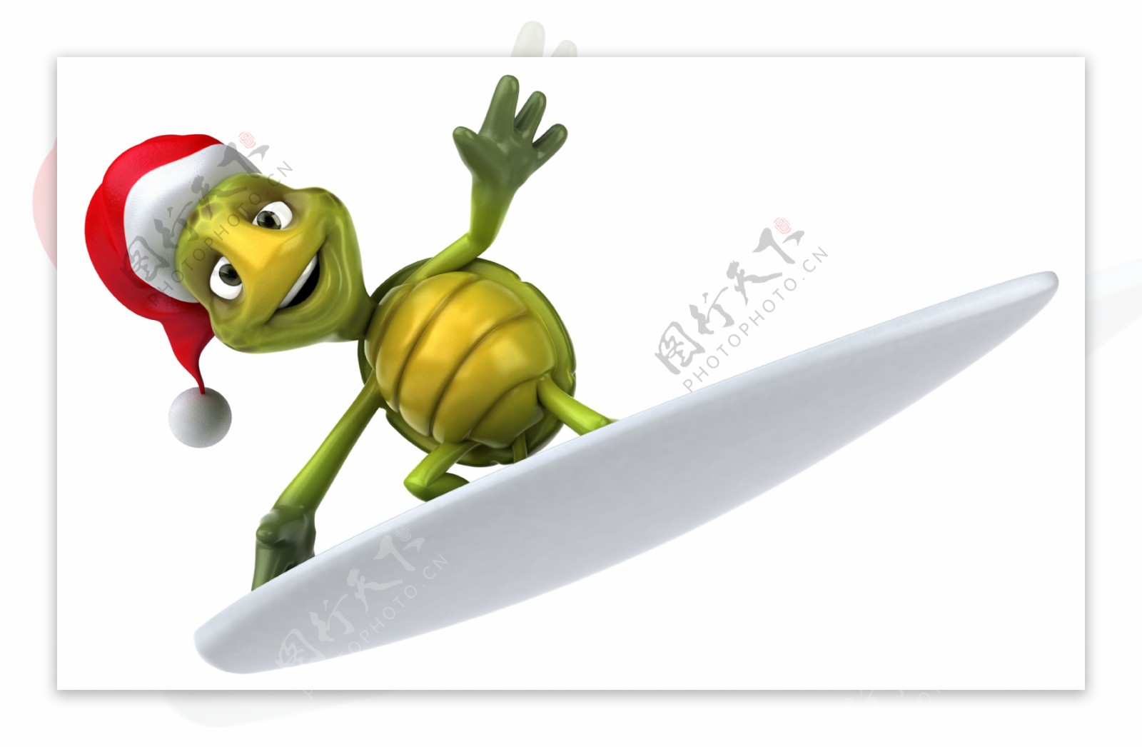 玩滑板的圣诞乌龟图片