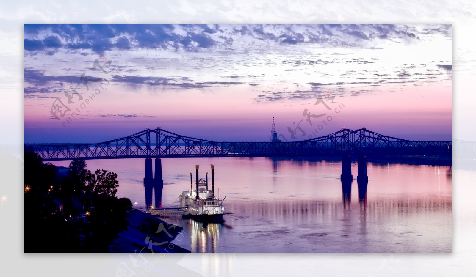 黄昏大桥风景图片