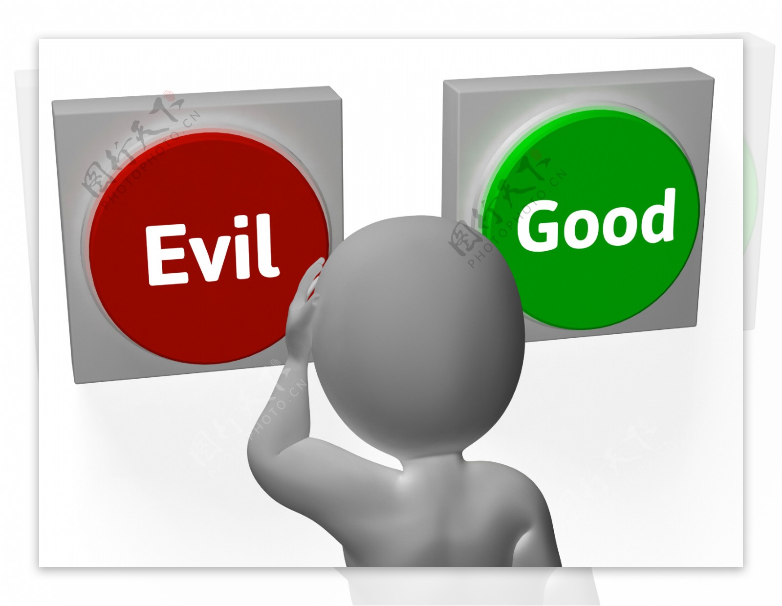 善恶按钮显示道德或恶作剧