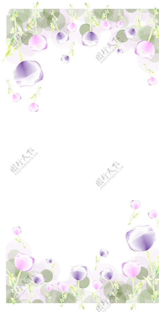 紫色花朵展板