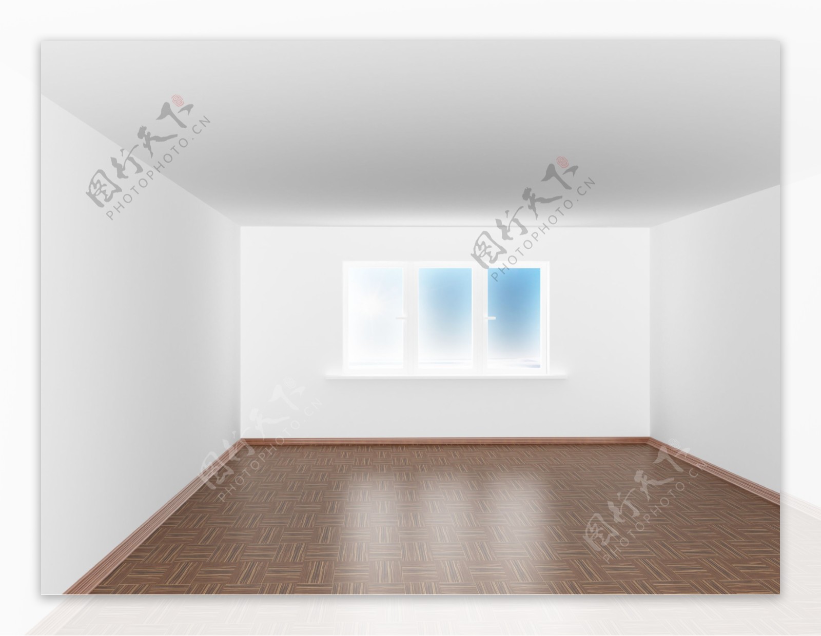 空白房间里的门窗户图片