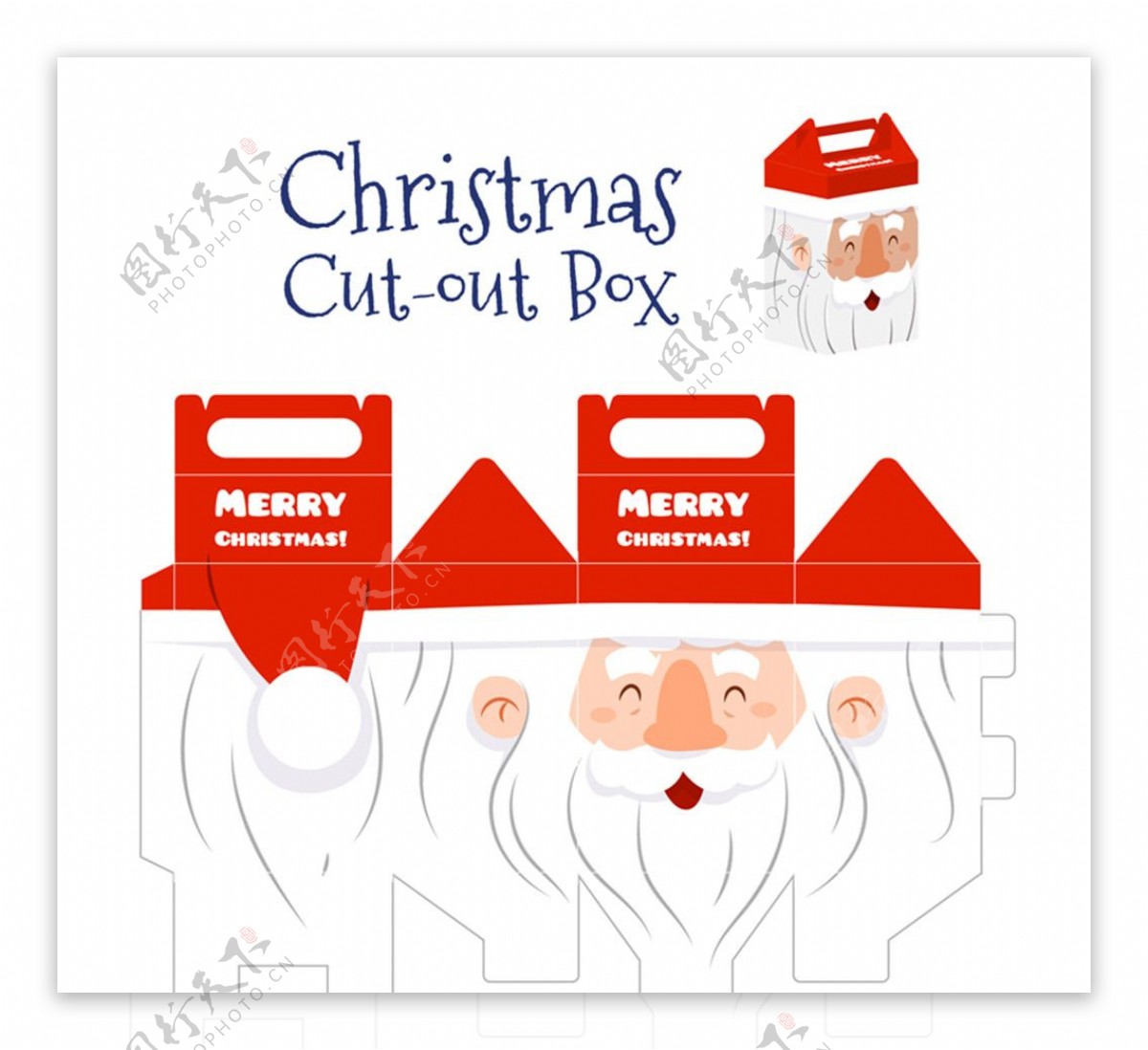 圣诞老人包装盒设计矢量素材
