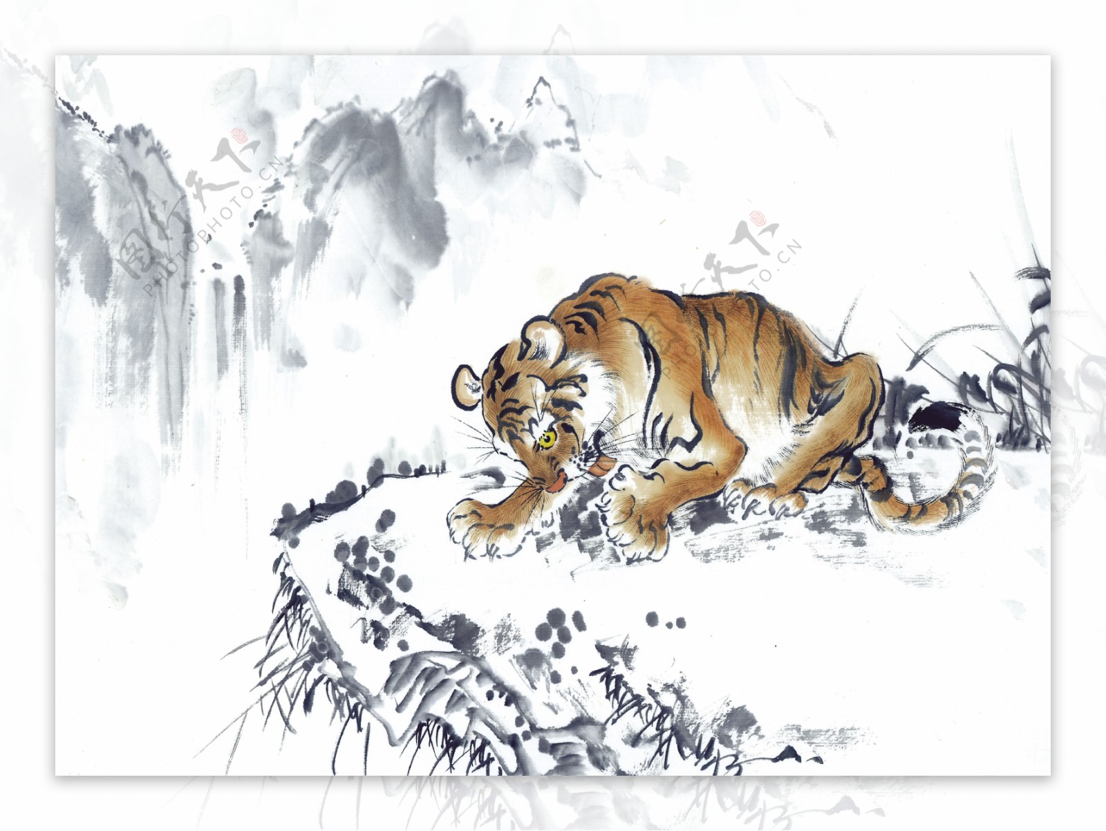 虎写意动物画国画0006