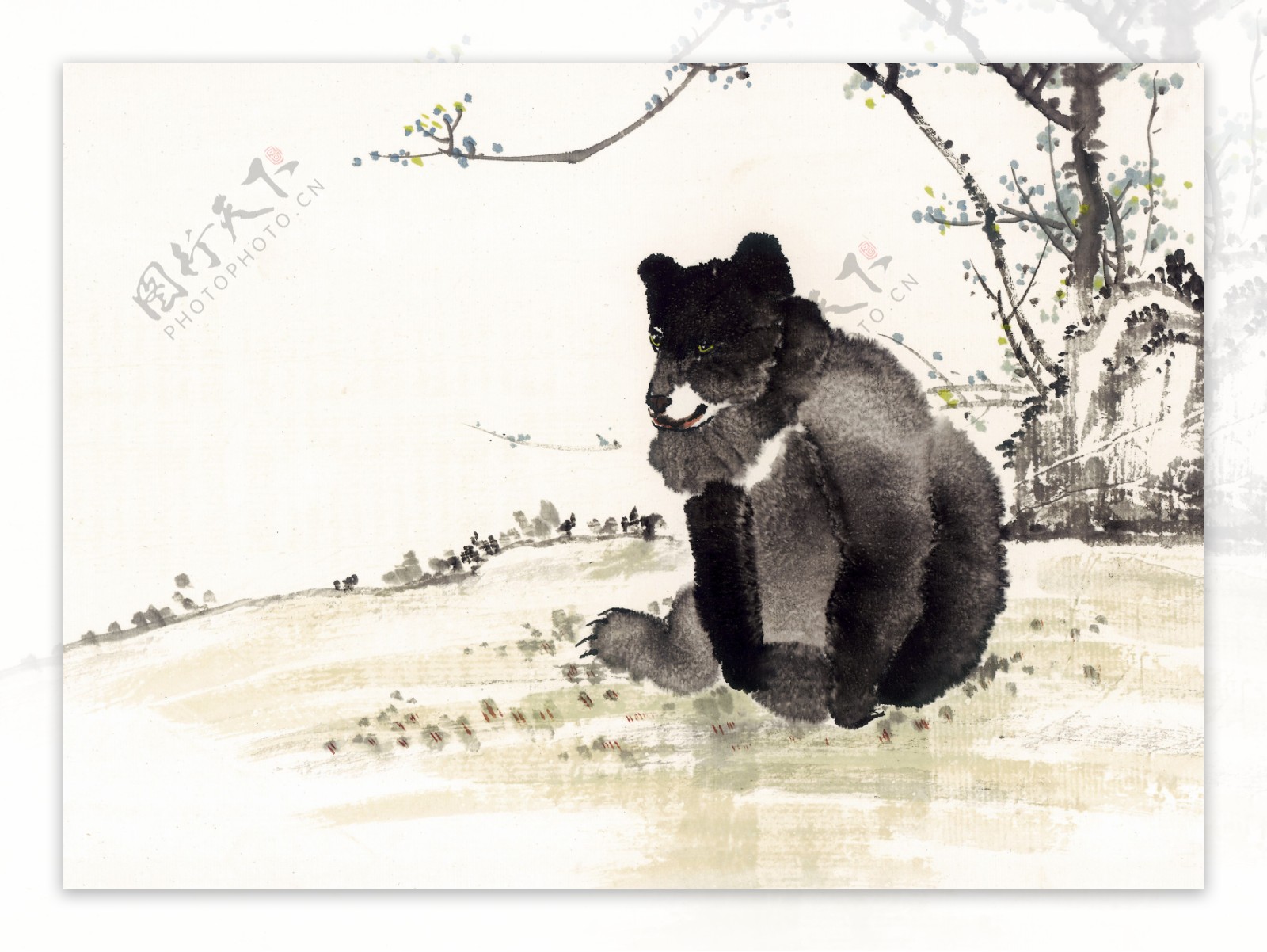 熊写意动物画国画0015