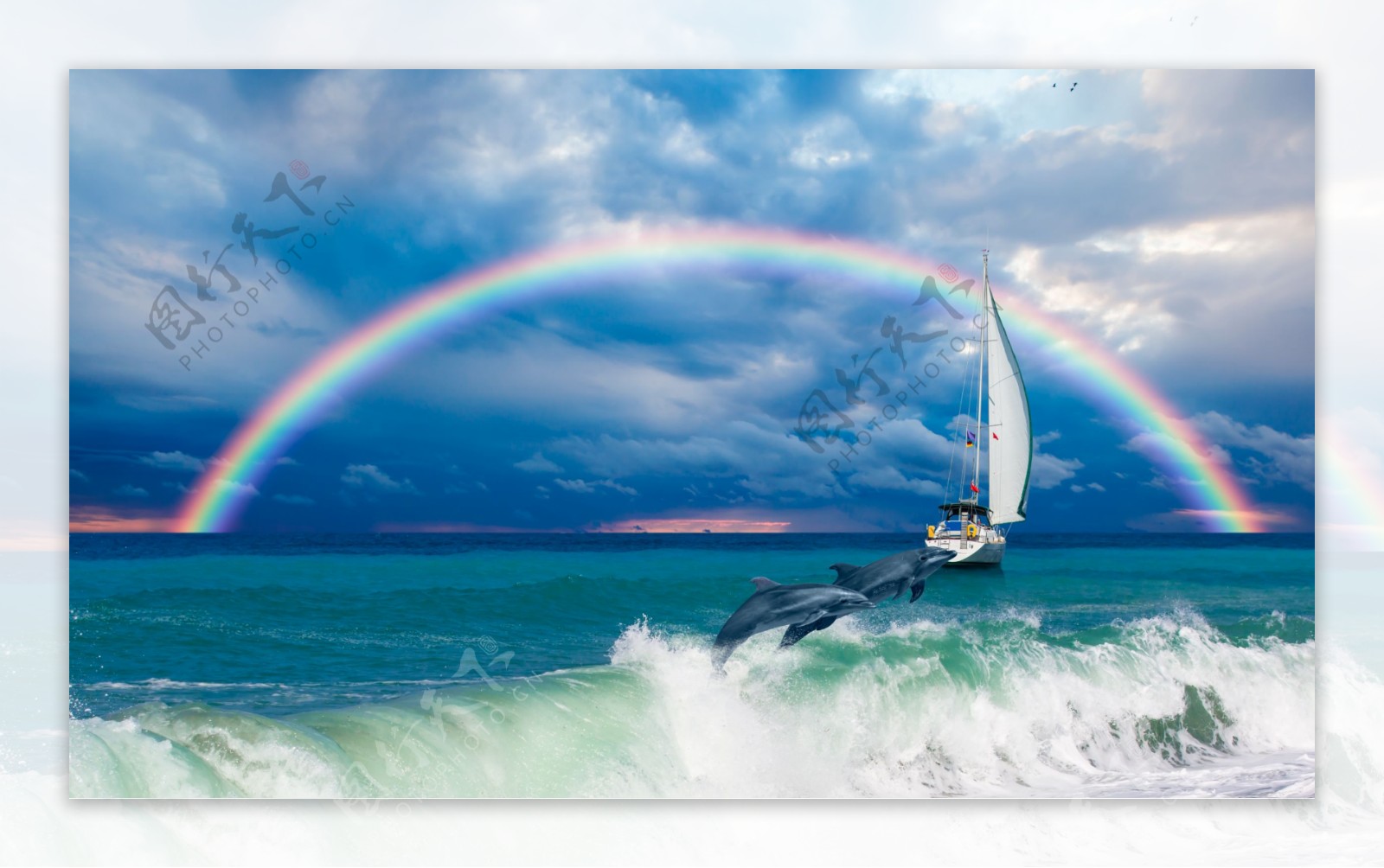 海上彩虹图片大全真实,最美的彩虹在海边图片 - 伤感说说吧