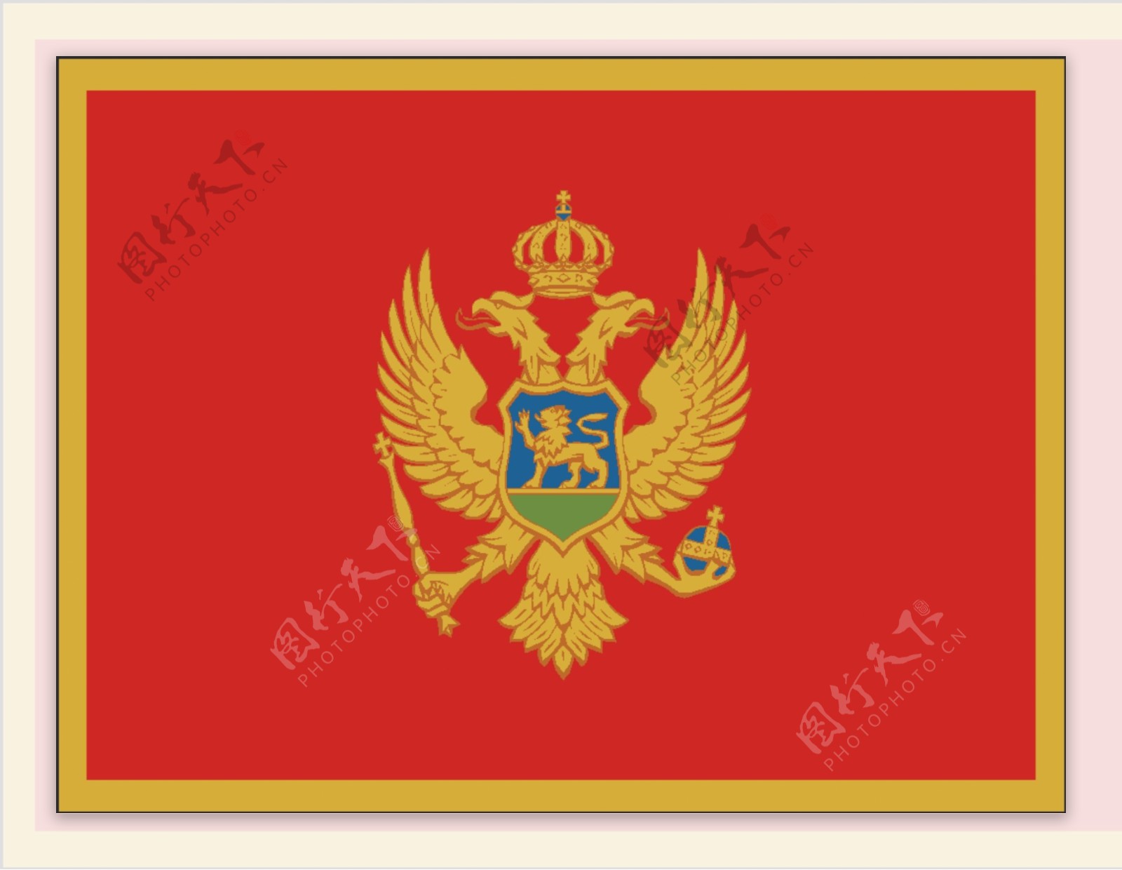 矢量黑山共和国国旗