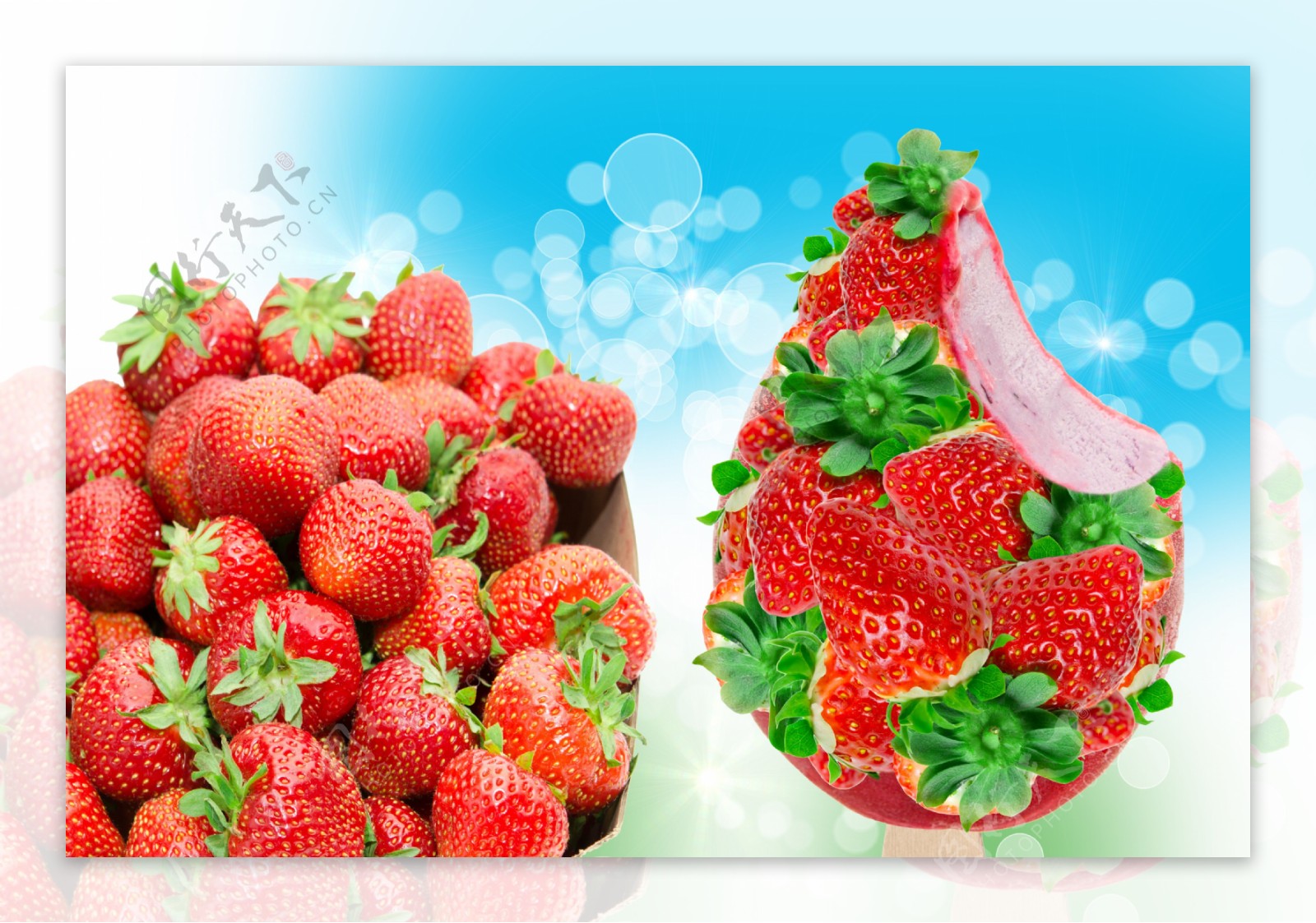 新鲜草莓摄影图片