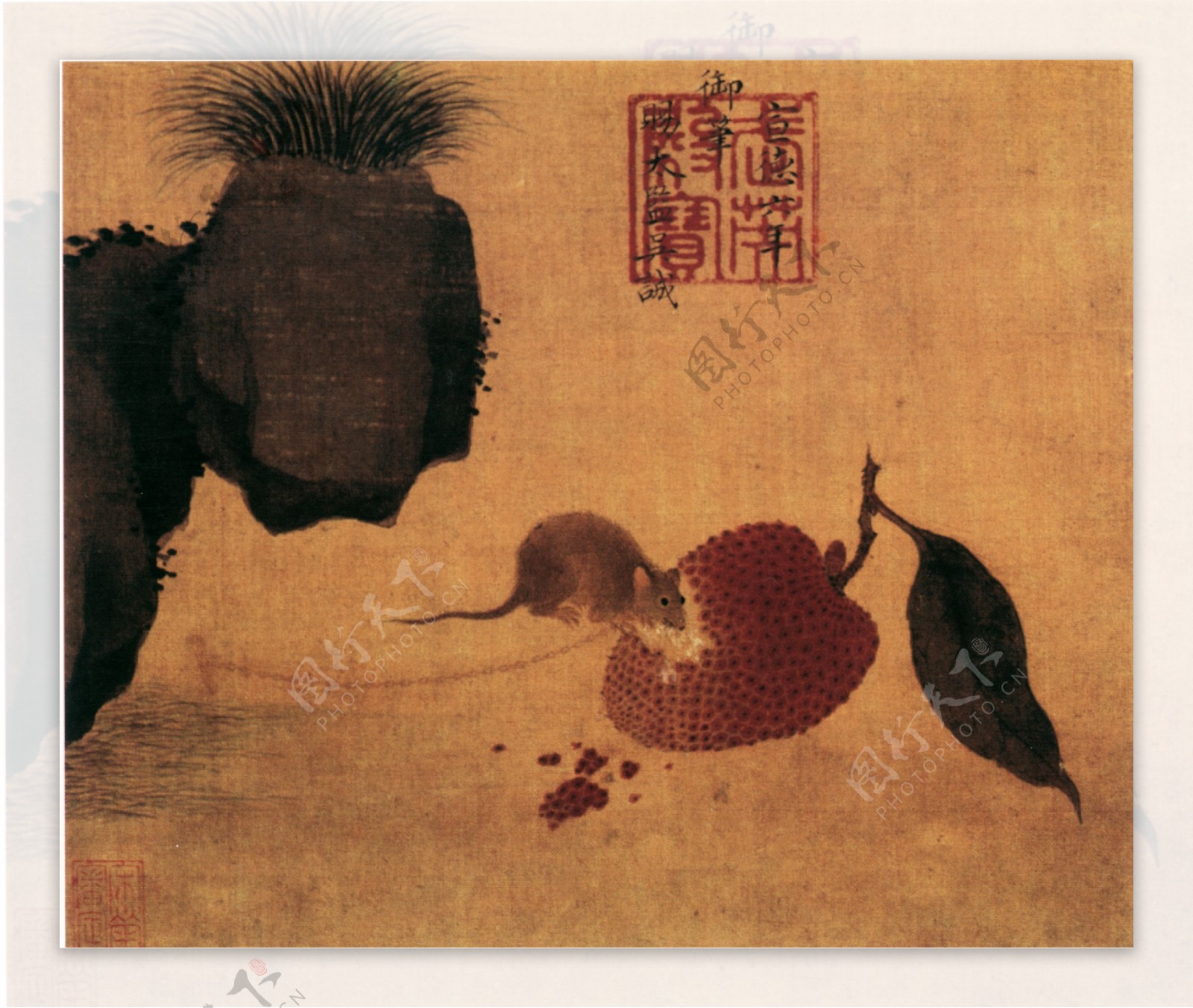 双犬图a花鸟画中国古画0183
