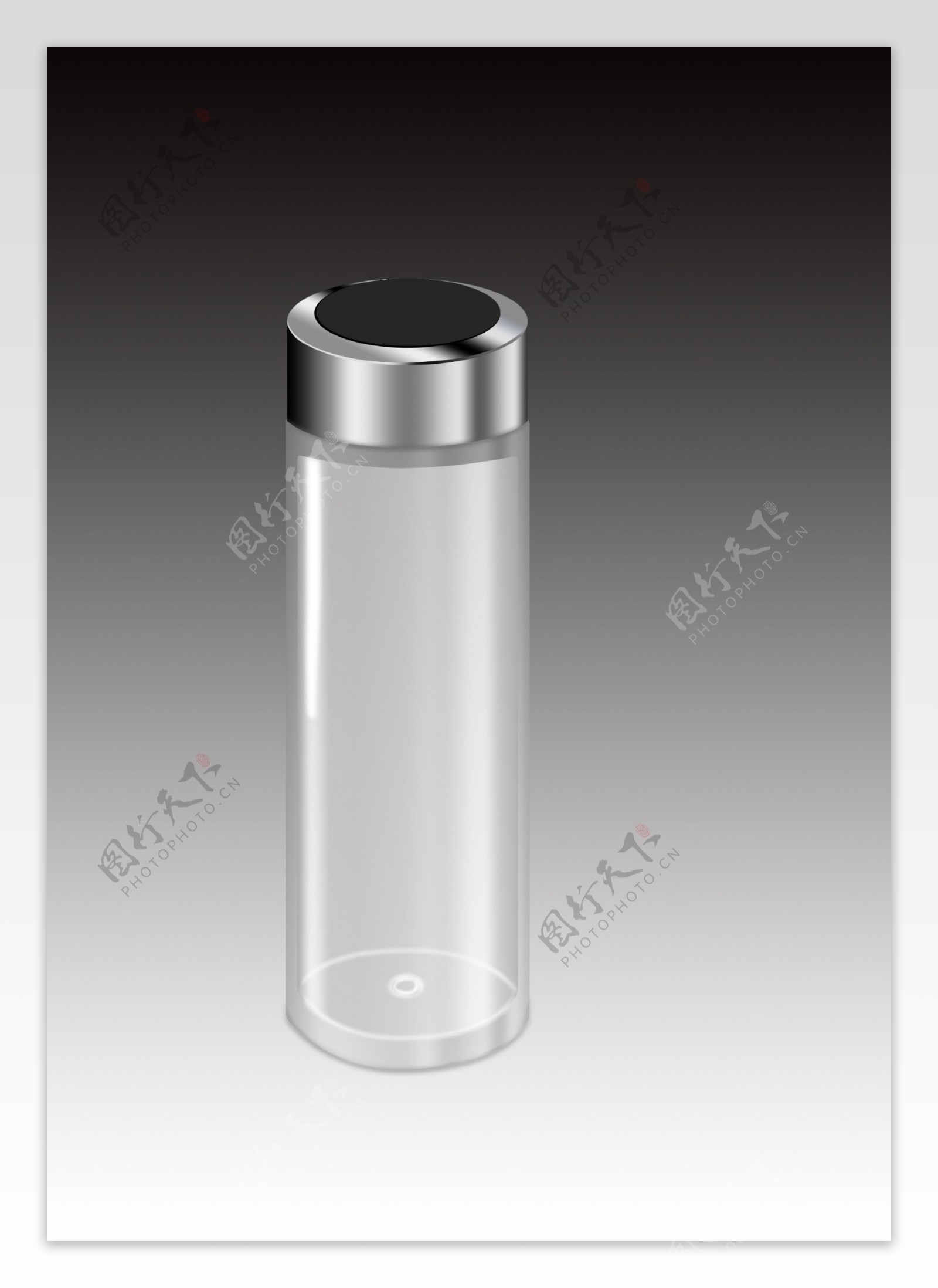 透明玻璃质感金属盖子水杯